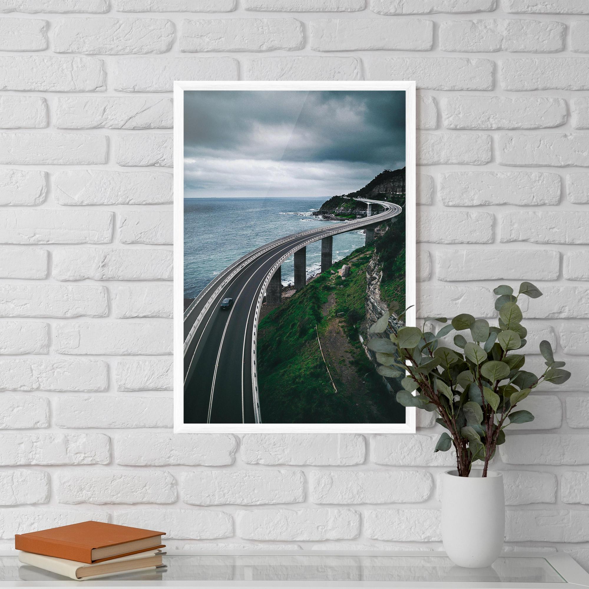 Poster Înrămat Road Cloudy Day mockup 5