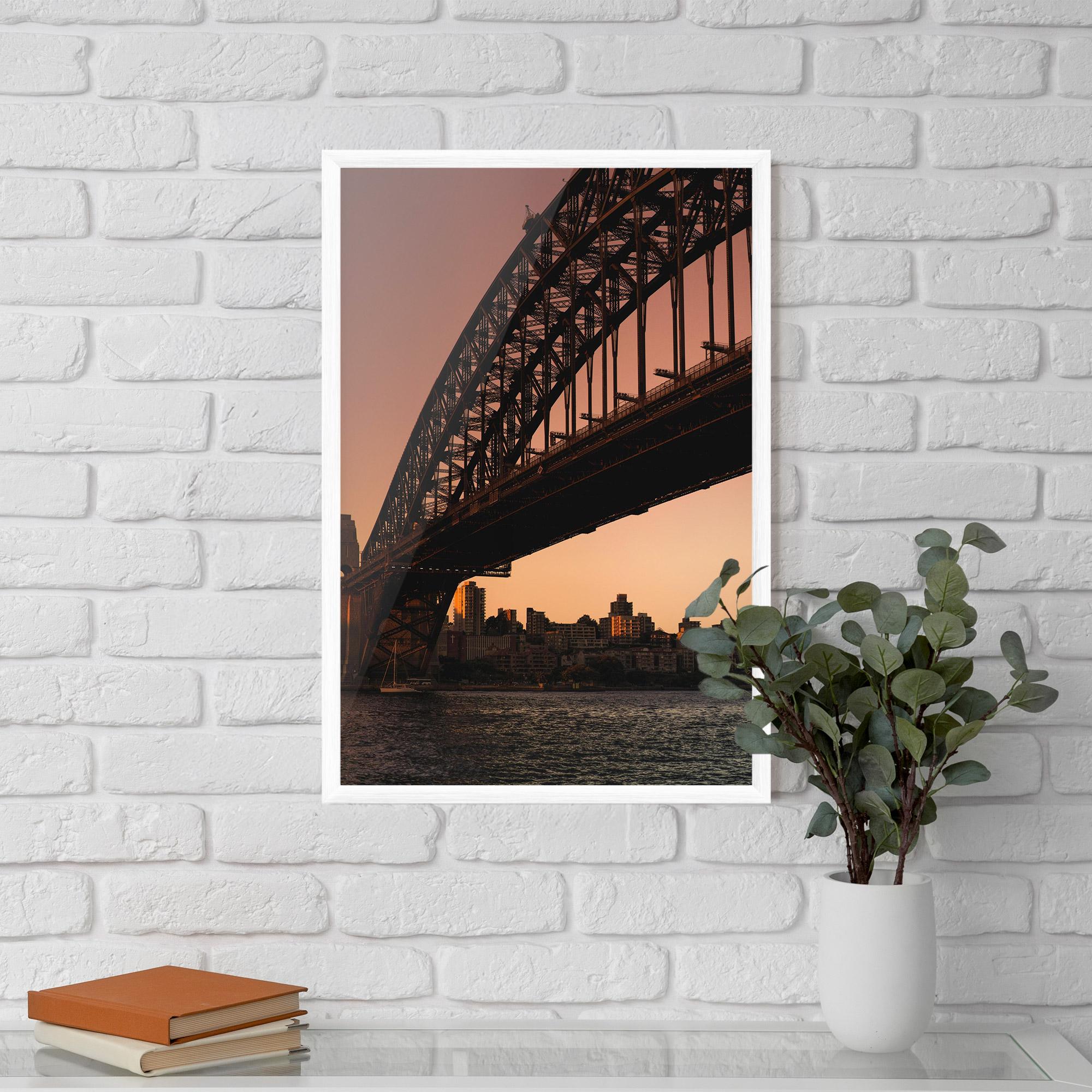 Poster Înrămat Sunset Harbour Bridge mockup 5