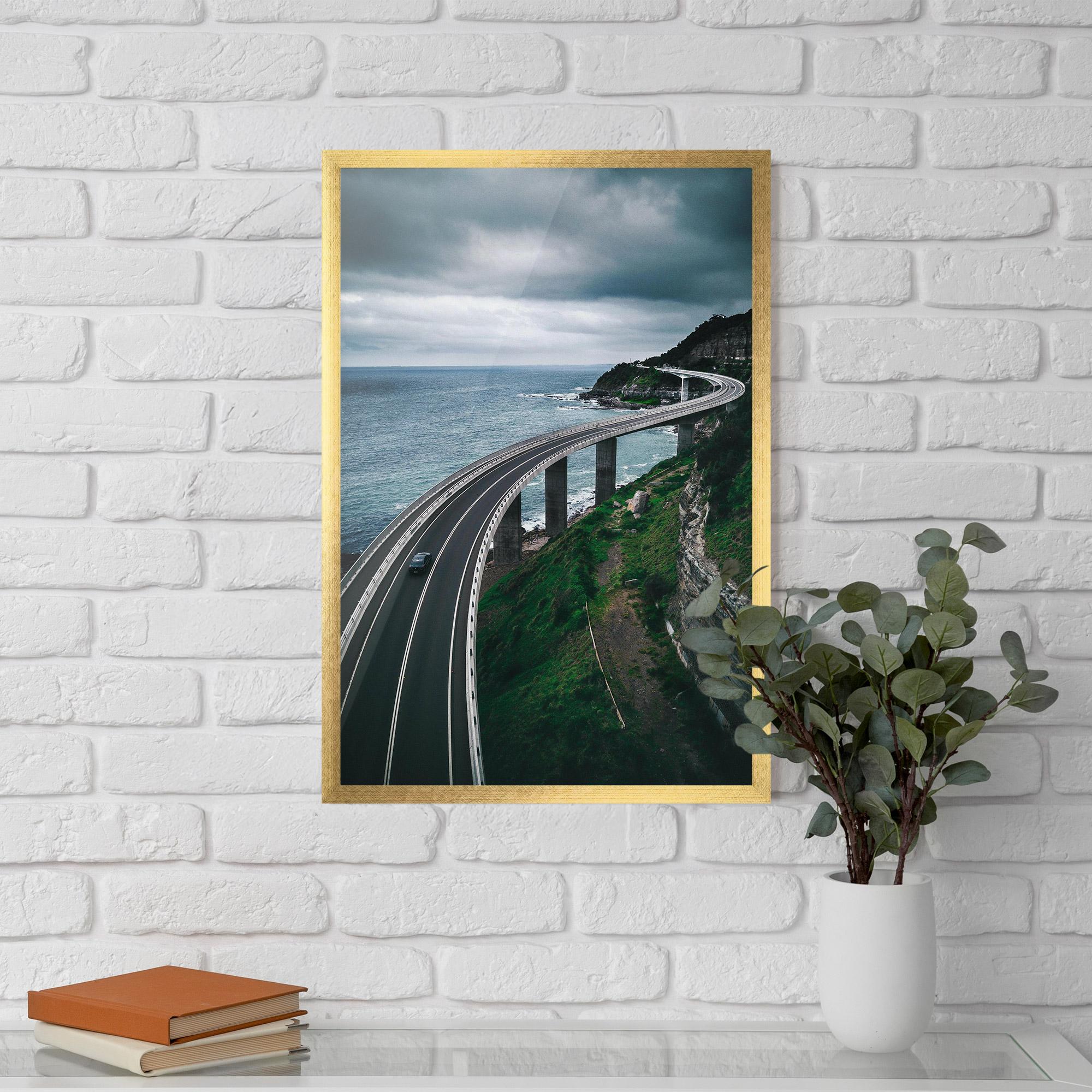 Poster Înrămat Road Cloudy Day mockup 5