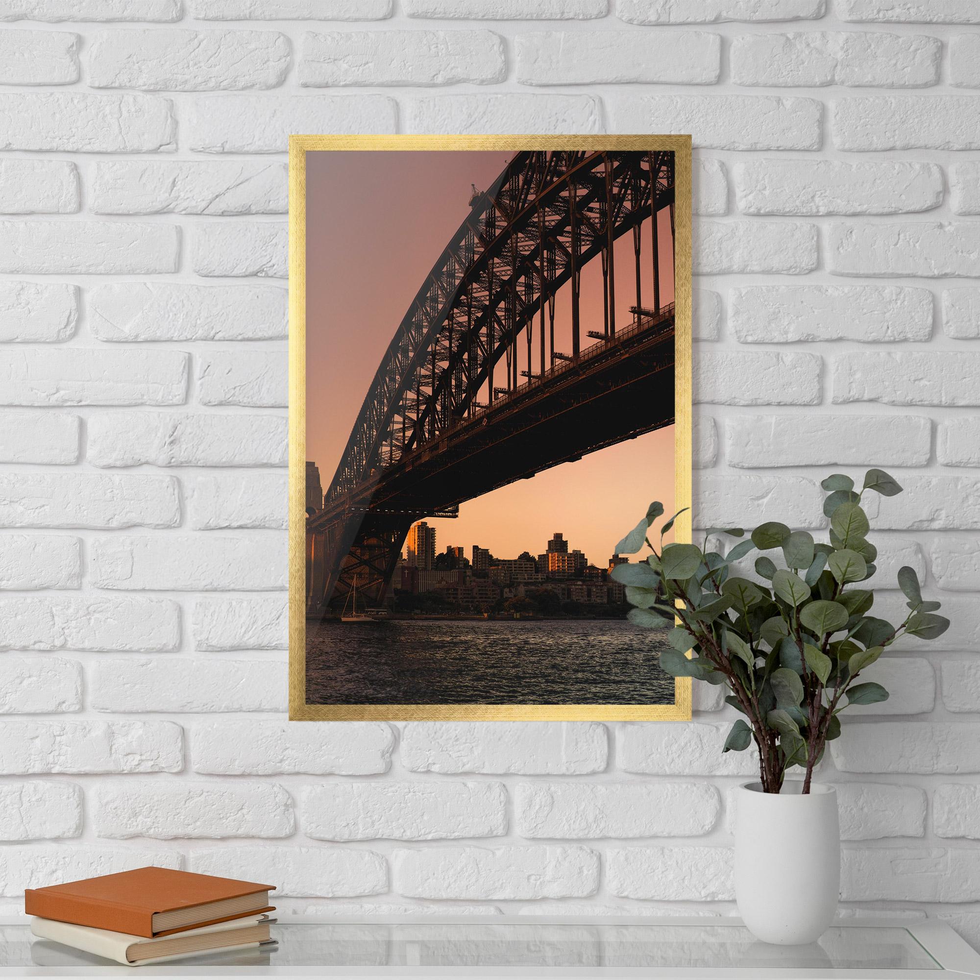 Poster Înrămat Sunset Harbour Bridge mockup 5