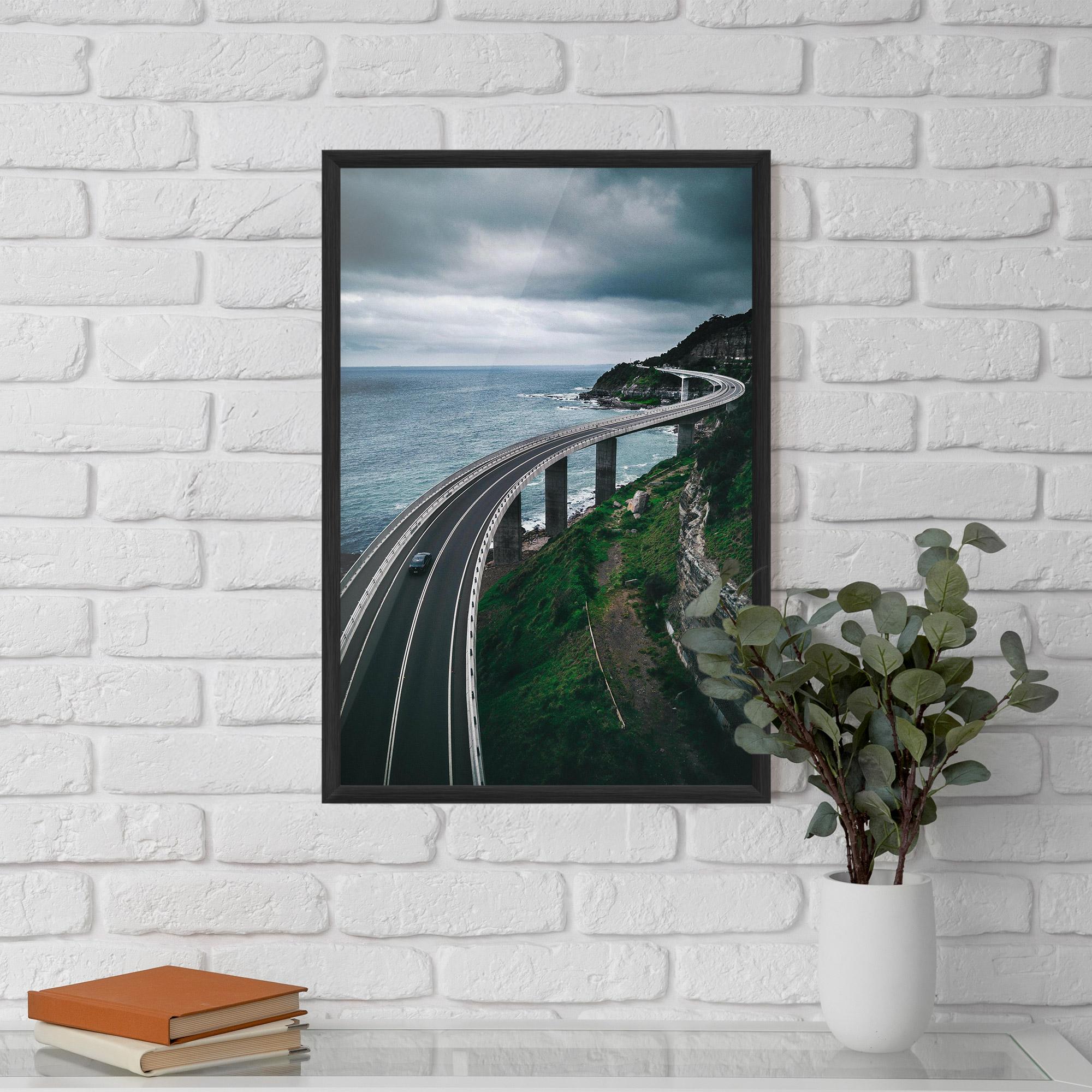 Poster Înrămat Road Cloudy Day mockup 5