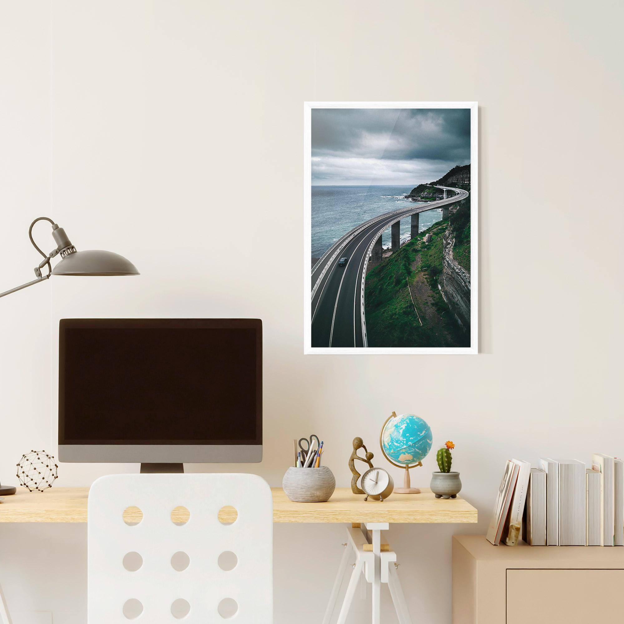 Poster Înrămat Road Cloudy Day mockup 6