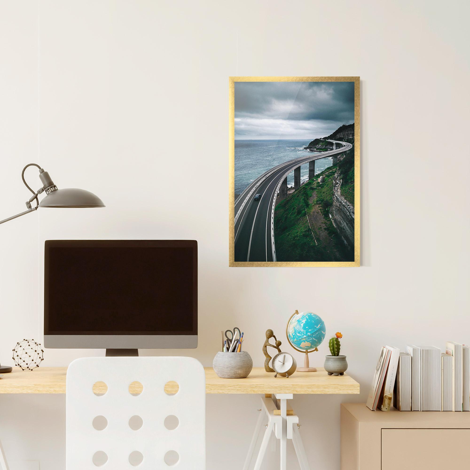 Poster Înrămat Road Cloudy Day mockup 6