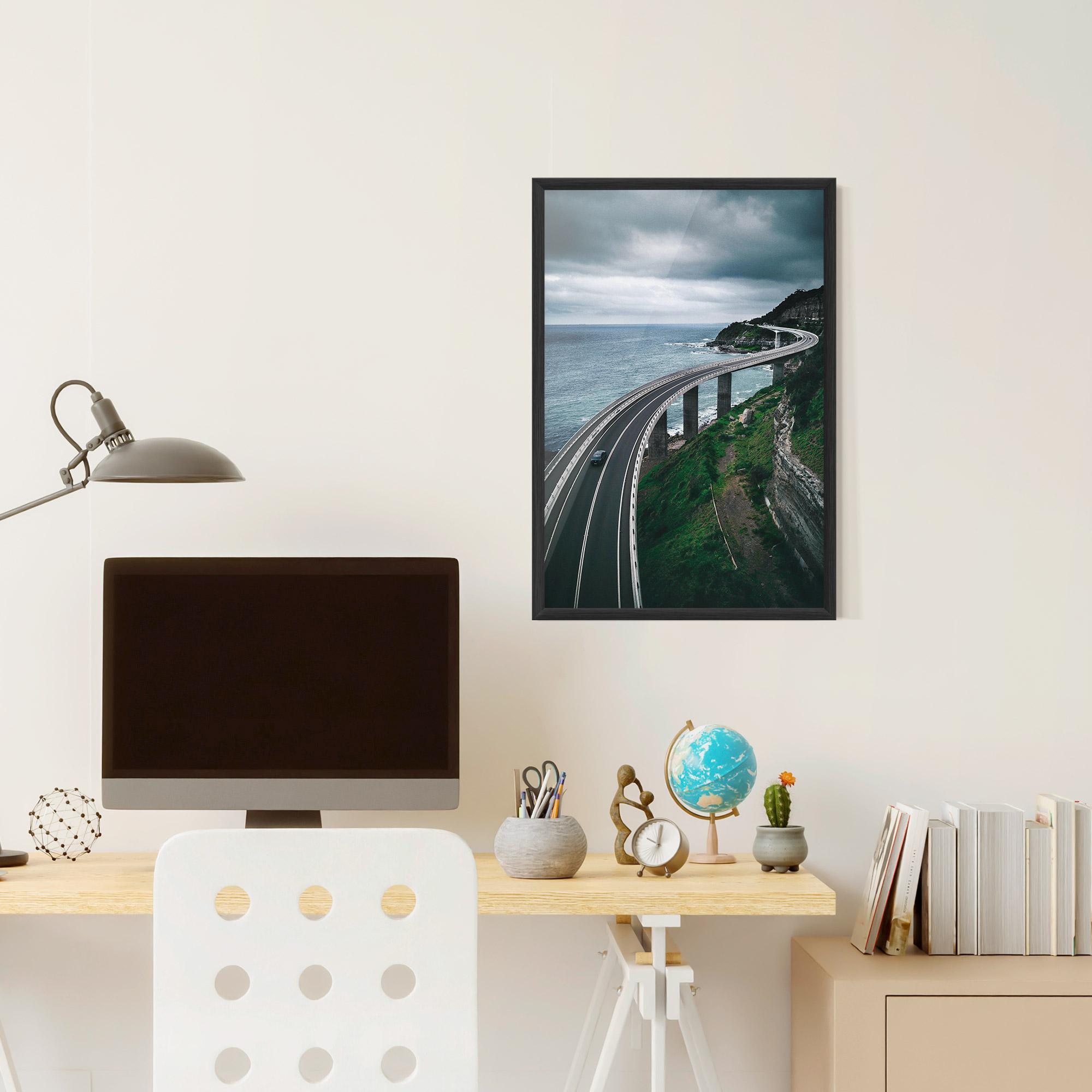 Poster Înrămat Road Cloudy Day mockup 6
