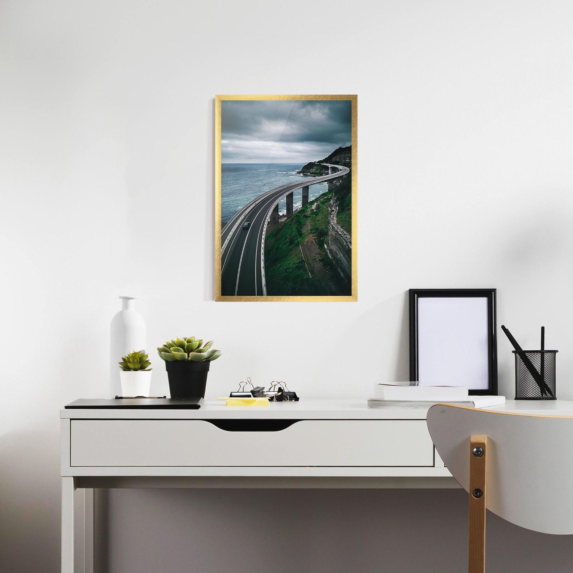 Poster Înrămat Road Cloudy Day mockup 7