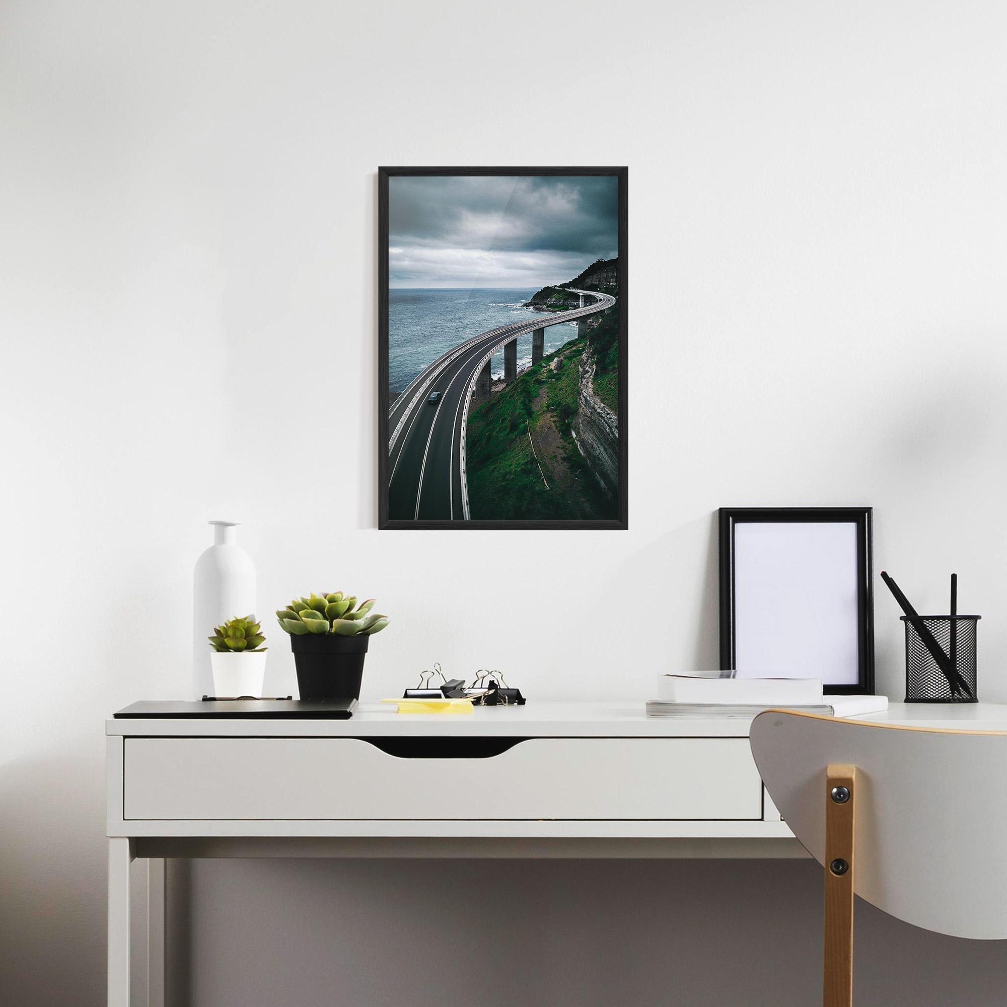 Poster Înrămat Road Cloudy Day mockup 7