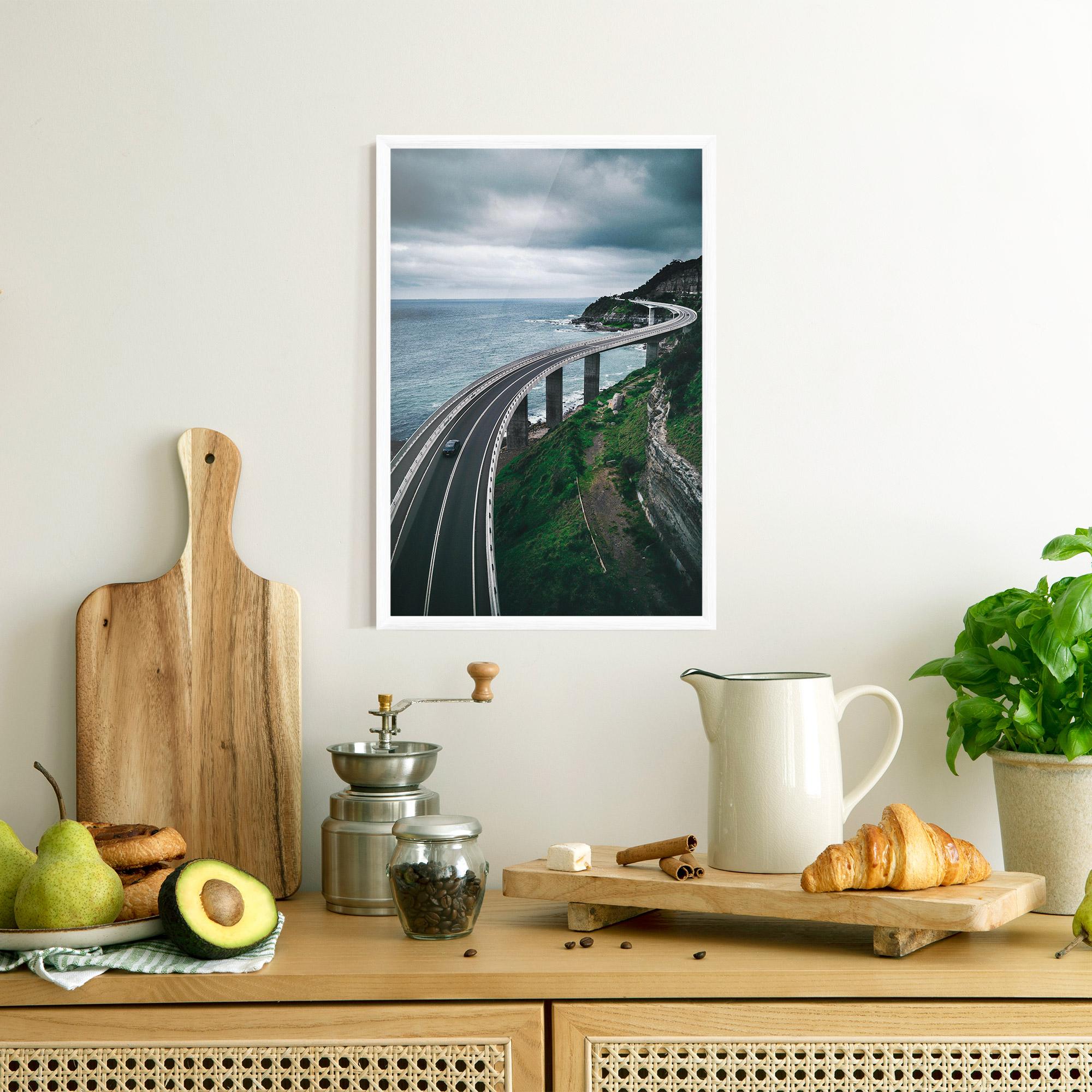 Poster Înrămat Road Cloudy Day mockup 8