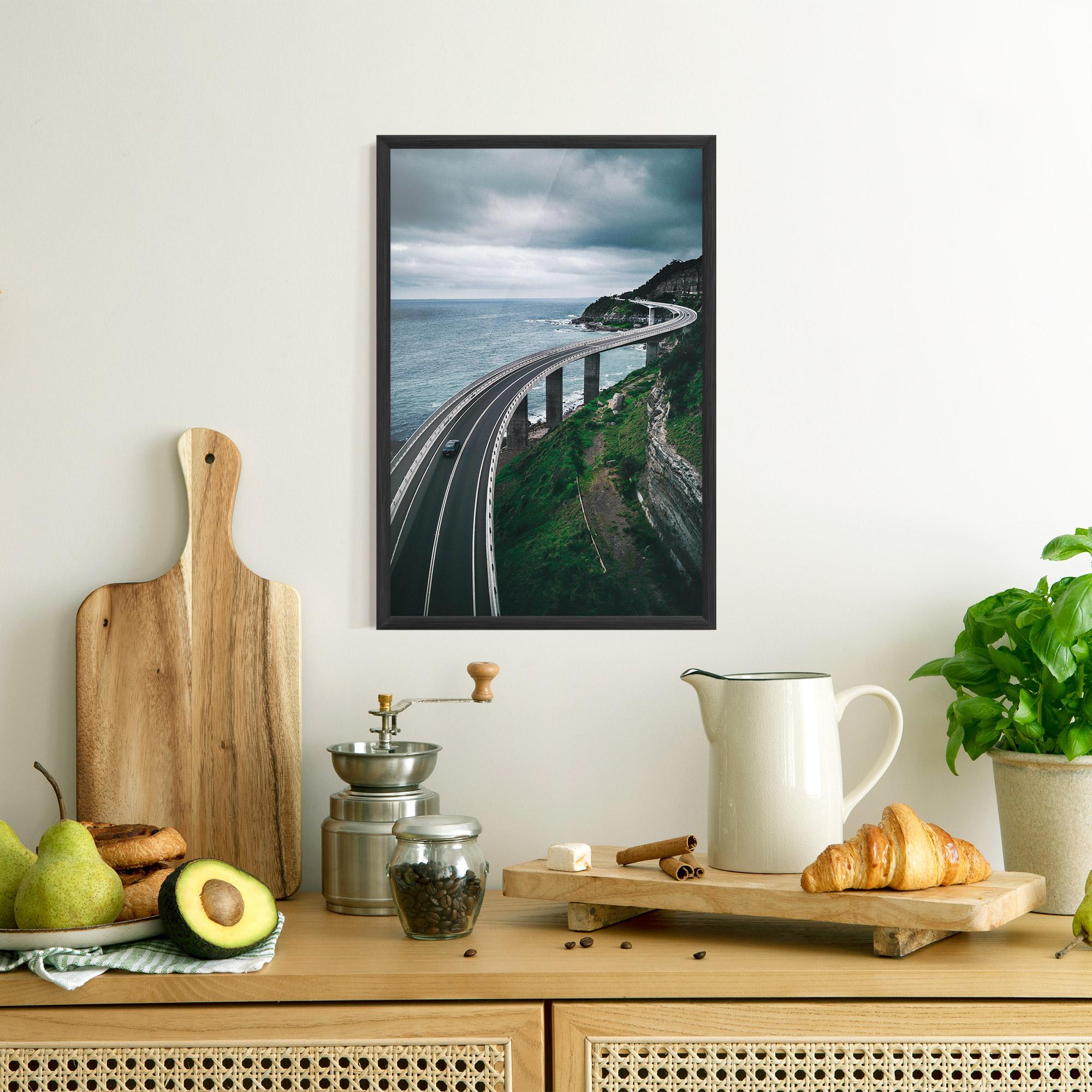 Poster Înrămat Road Cloudy Day mockup 8