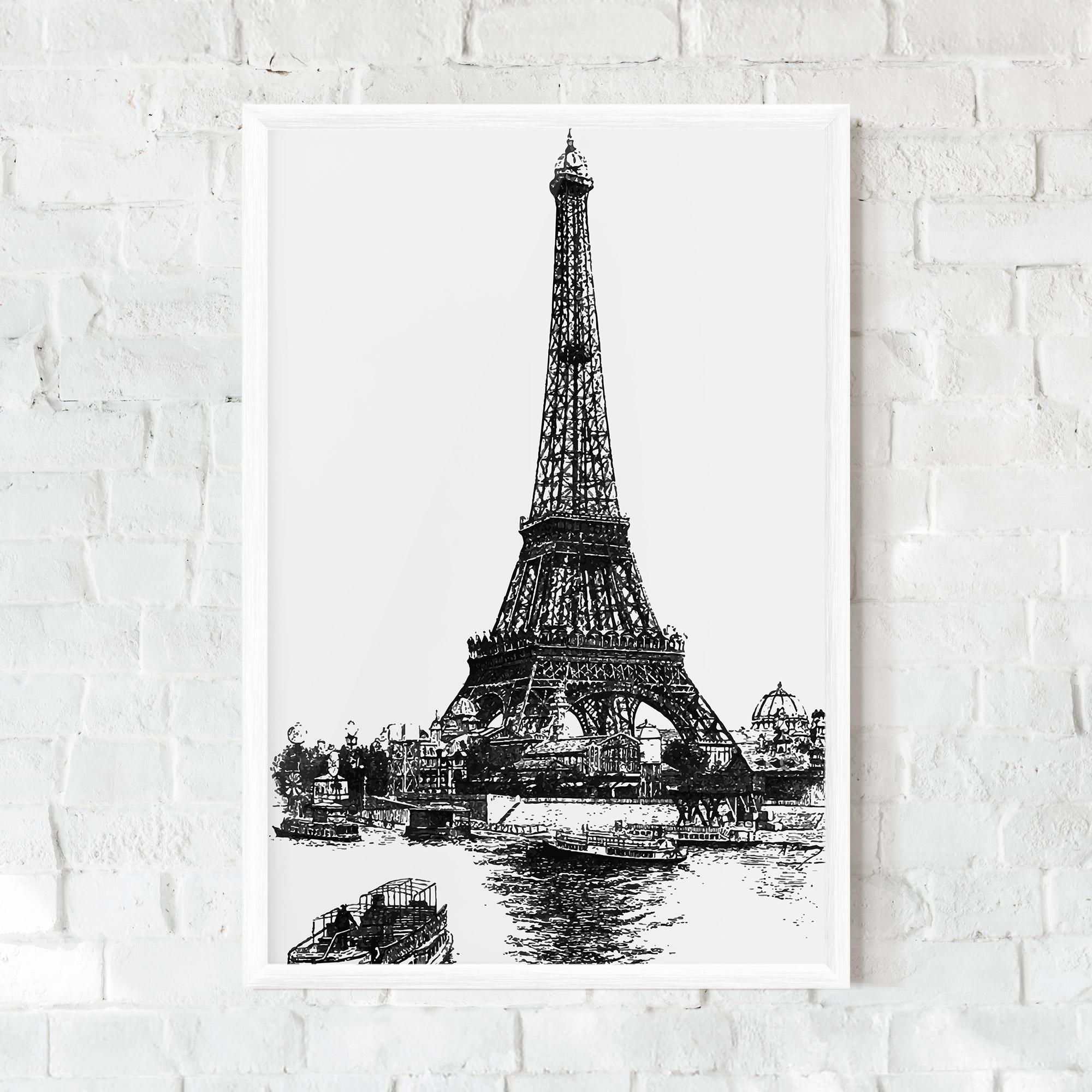 Poster Înrămat Eiffel Tower Drawing mockup 0