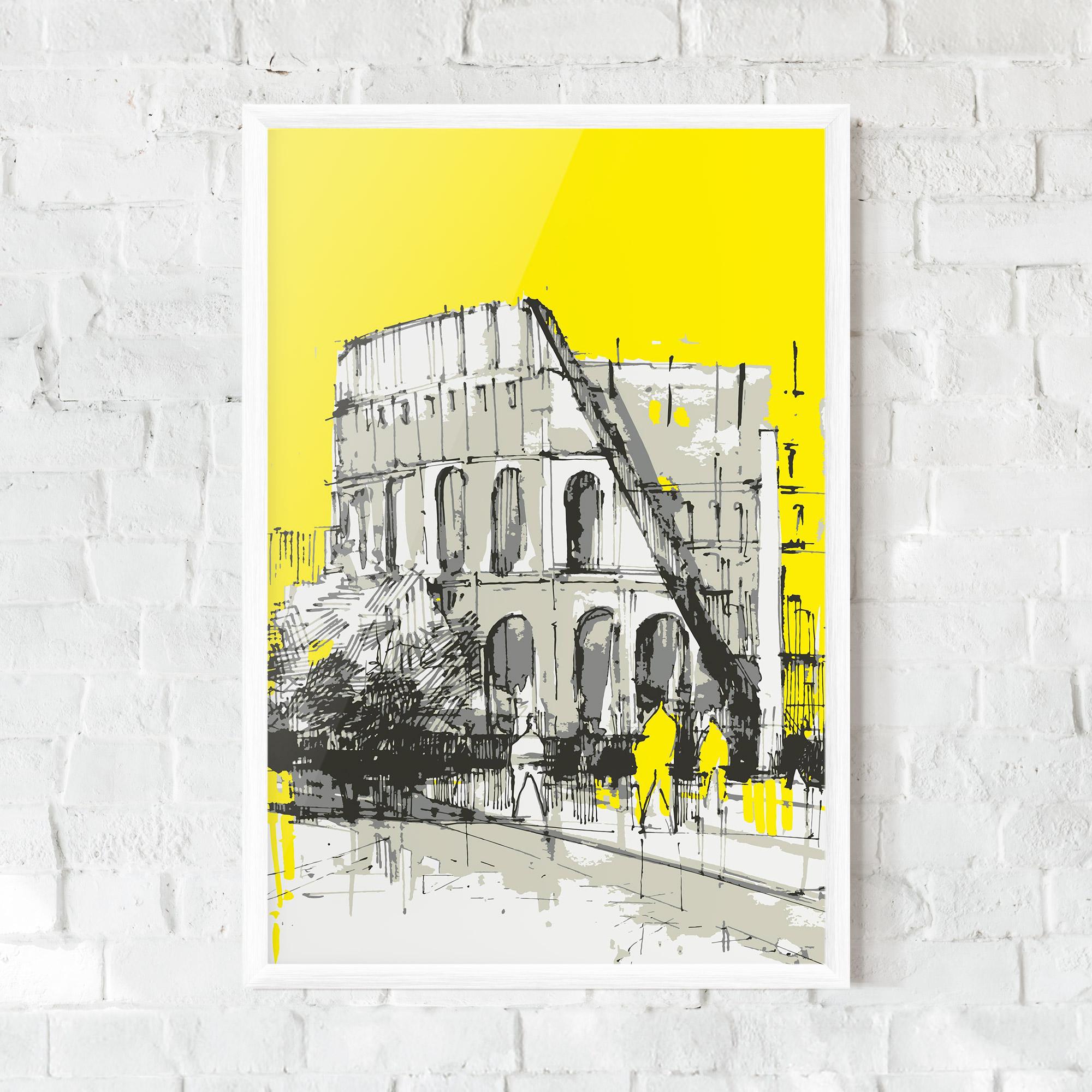 Poster Înrămat Yellow Colosseum mockup 0