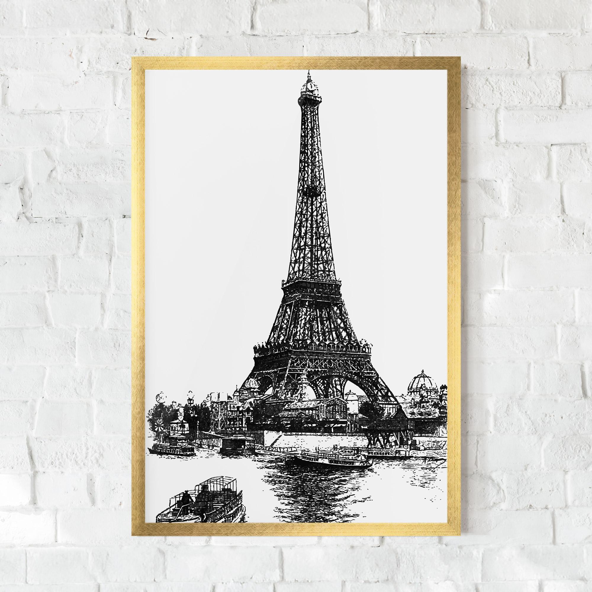 Poster Înrămat Eiffel Tower Drawing mockup 0