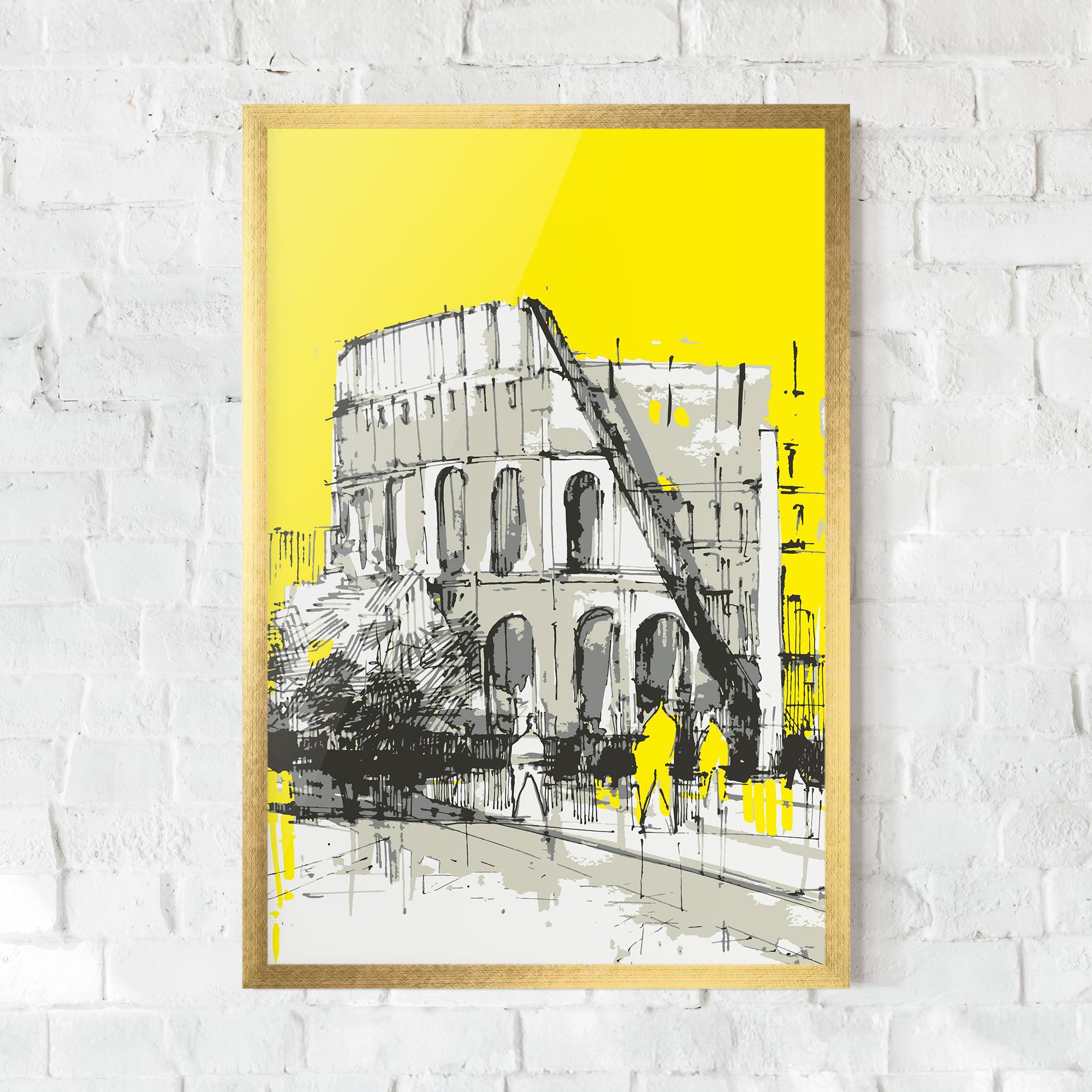 Poster Înrămat Yellow Colosseum mockup 0