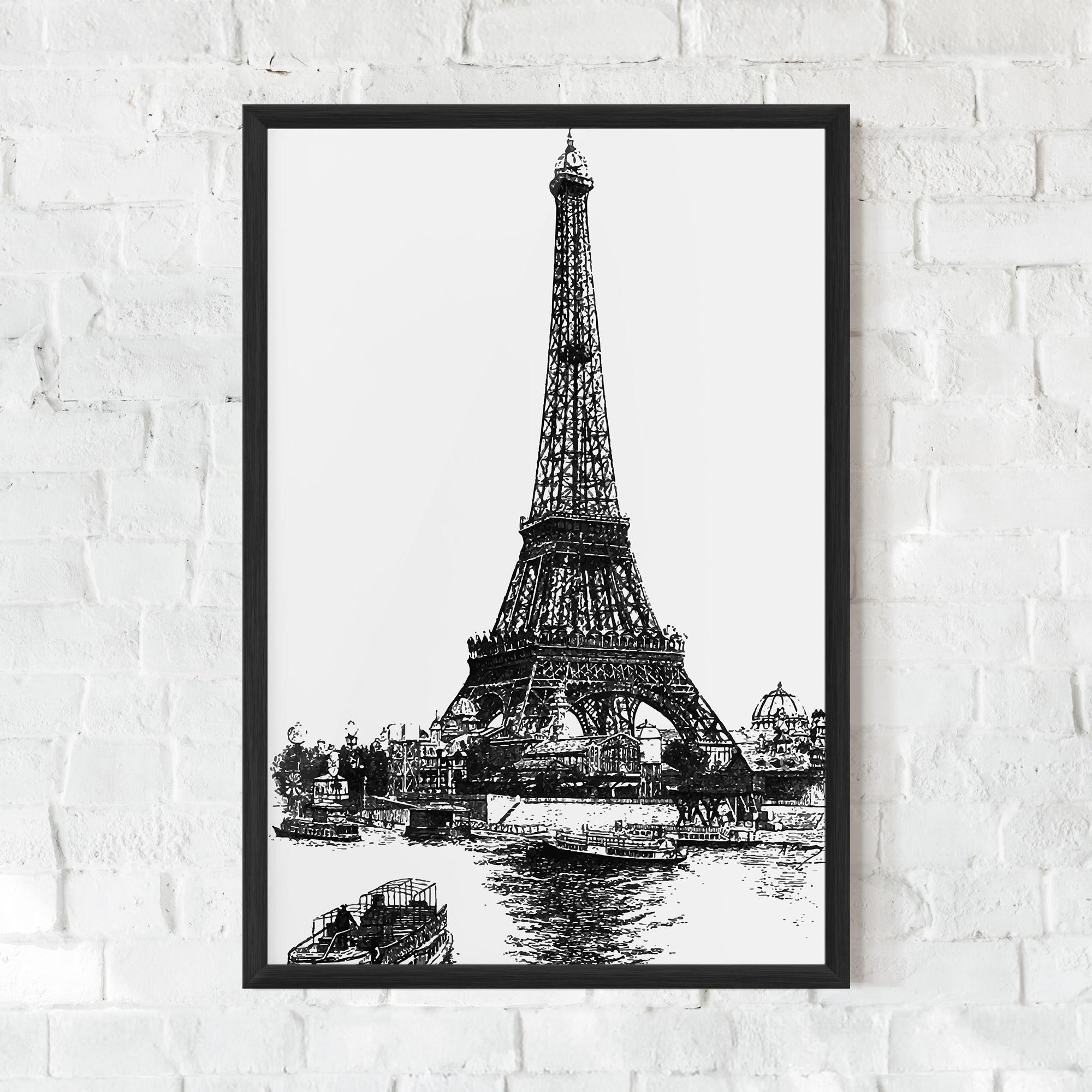 Poster Înrămat Eiffel Tower Drawing mockup 0