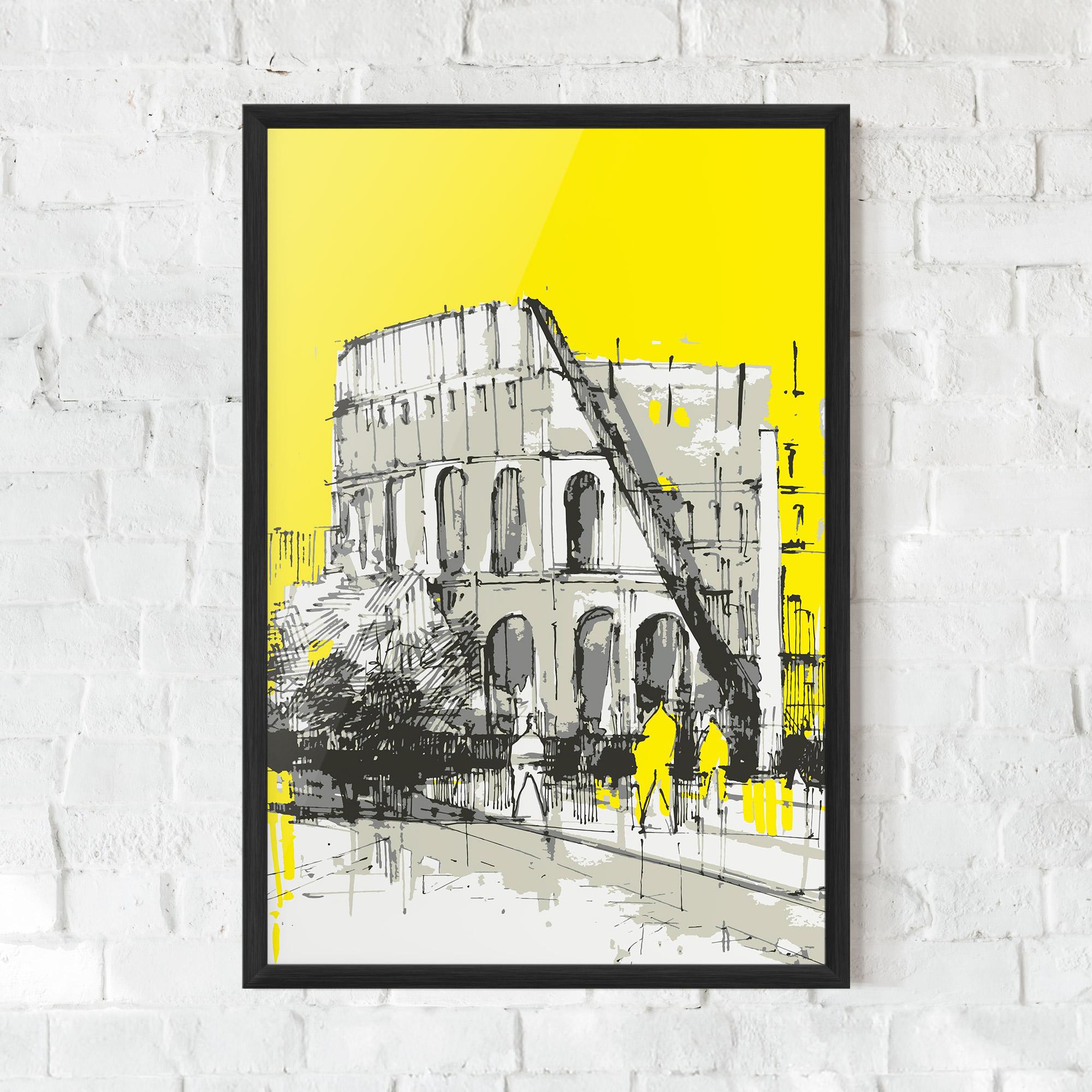 Poster Înrămat Yellow Colosseum mockup 0