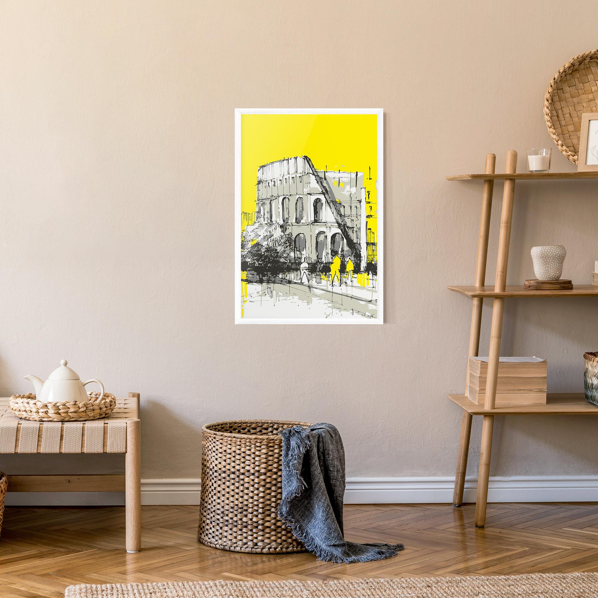 Poster Înrămat Yellow Colosseum mockup 9