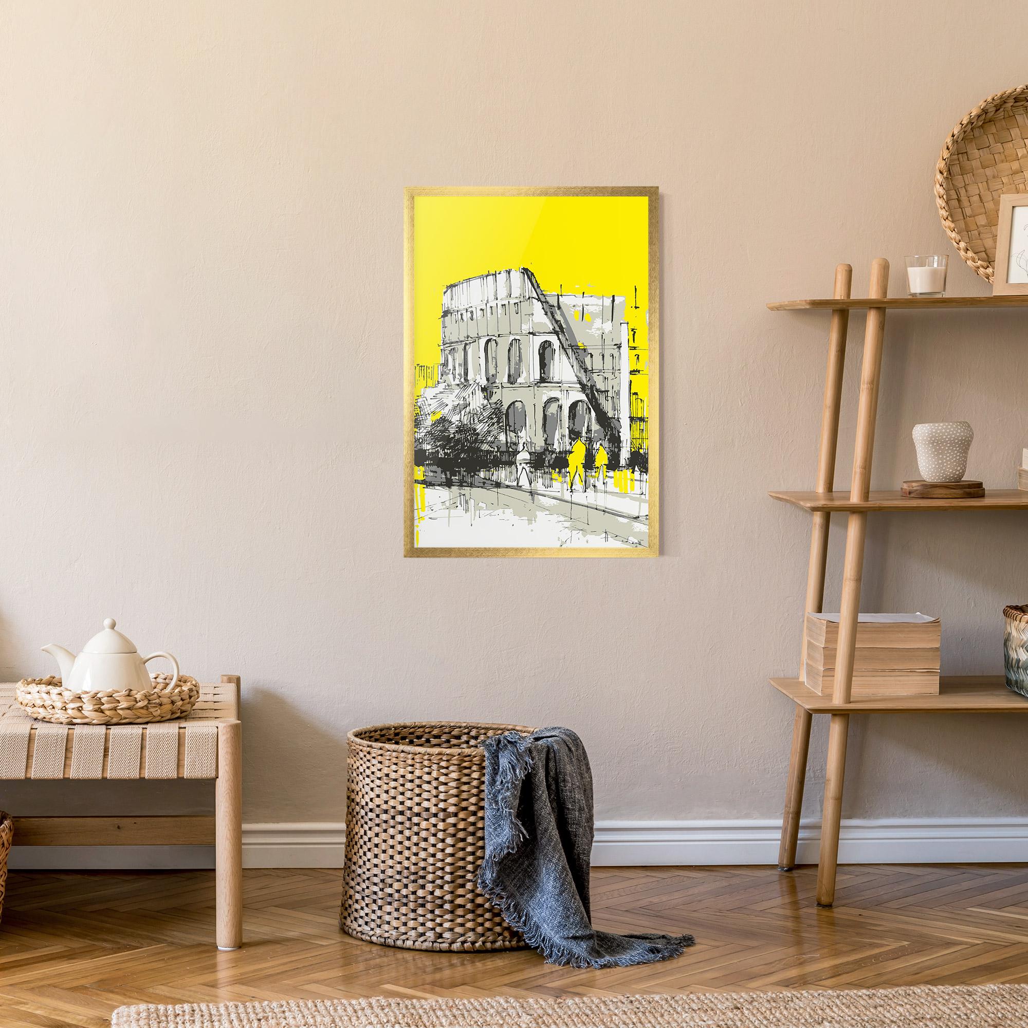 Poster Înrămat Yellow Colosseum mockup 9