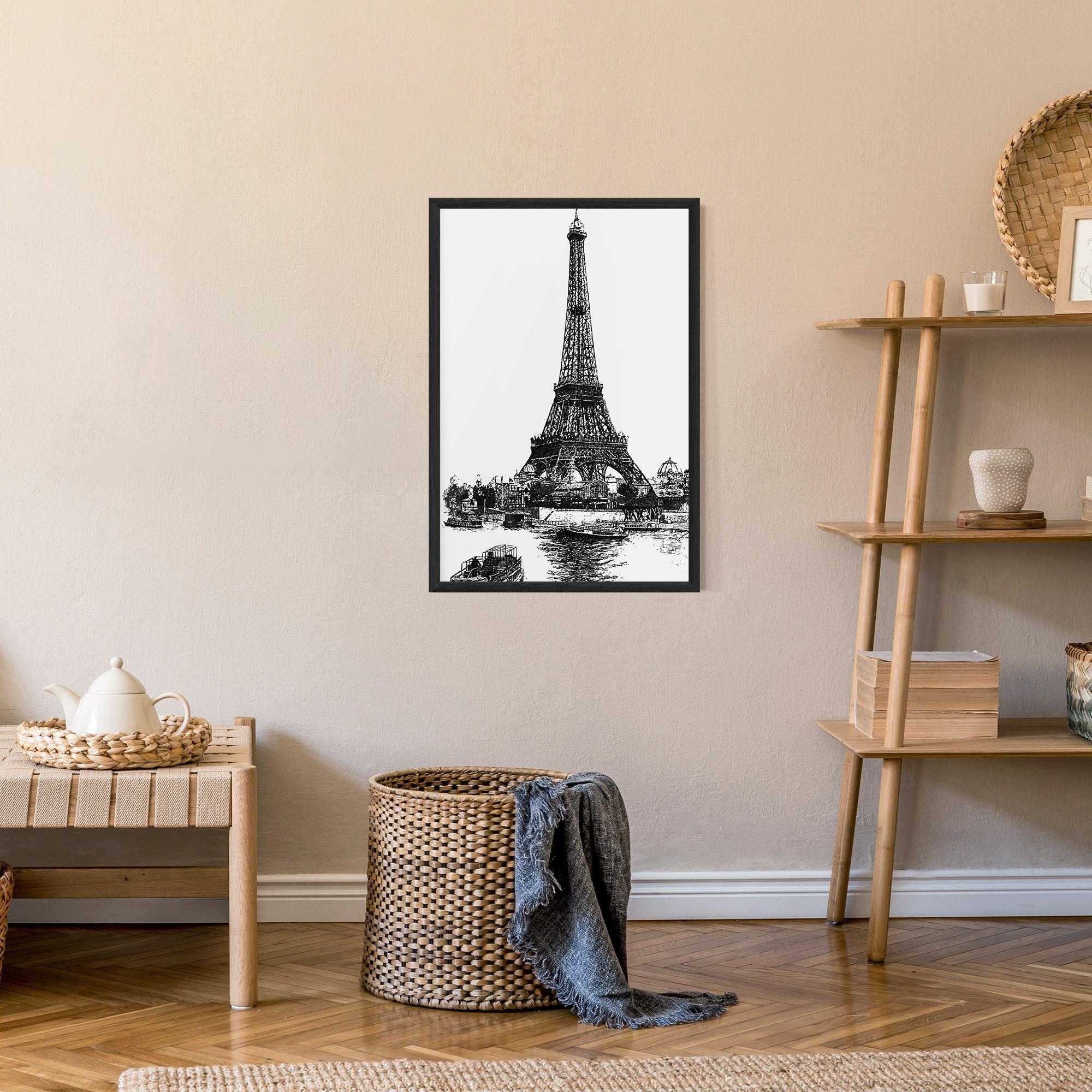 Poster Înrămat Eiffel Tower Drawing mockup 9