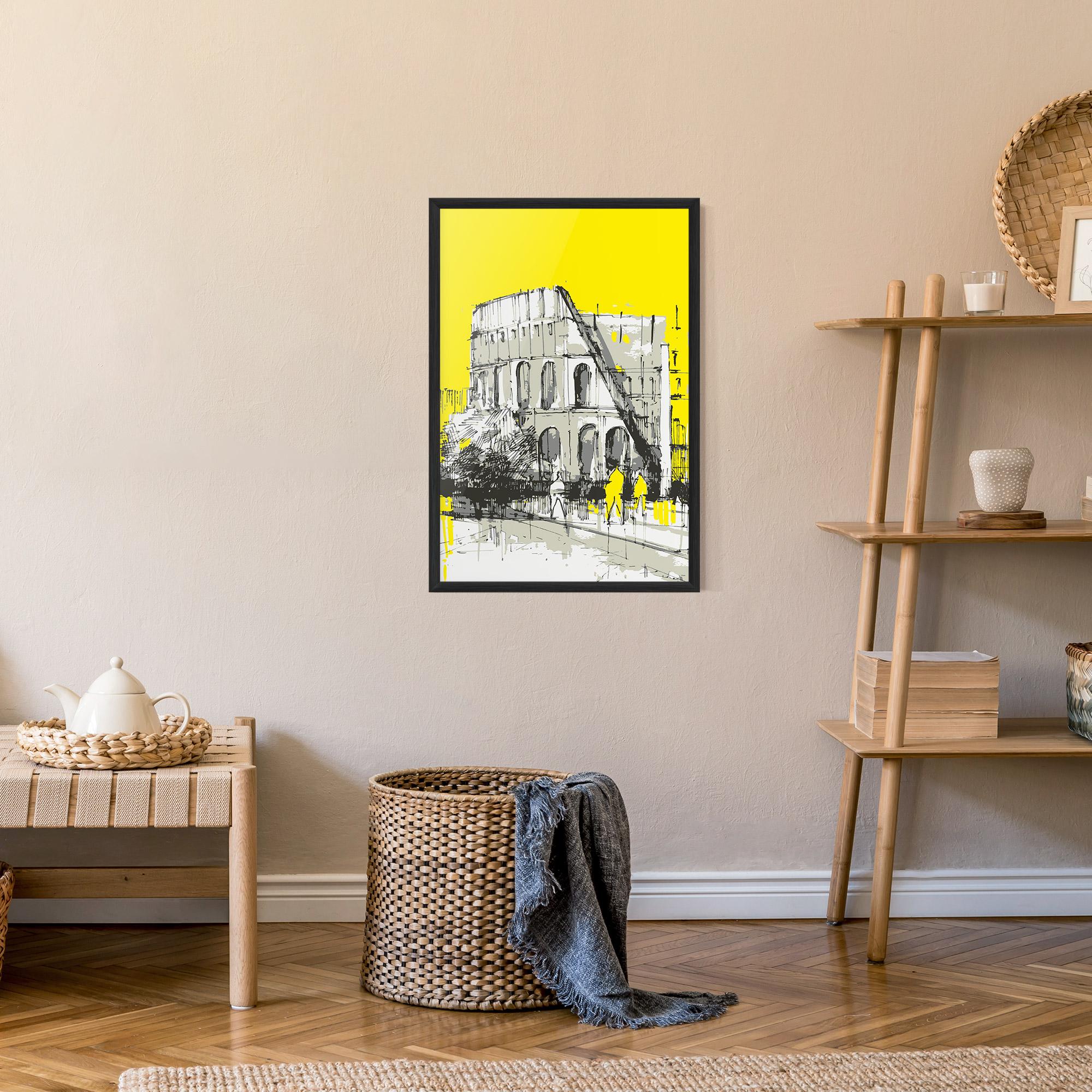 Poster Înrămat Yellow Colosseum mockup 9