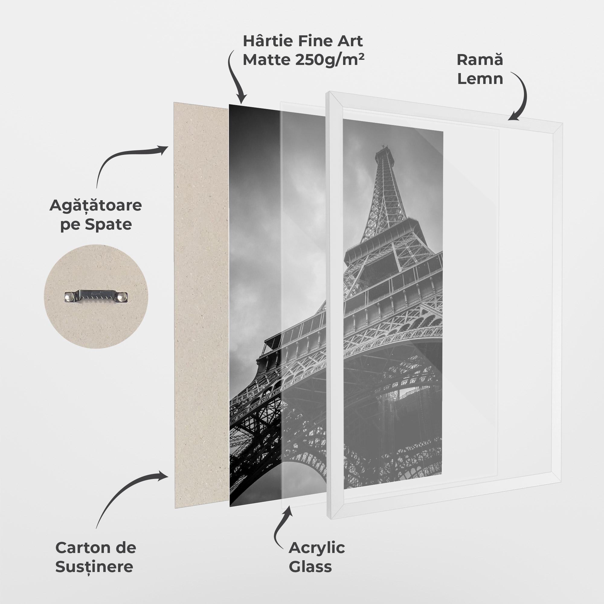 Poster Înrămat Eiffel Grey Tower mockup 1