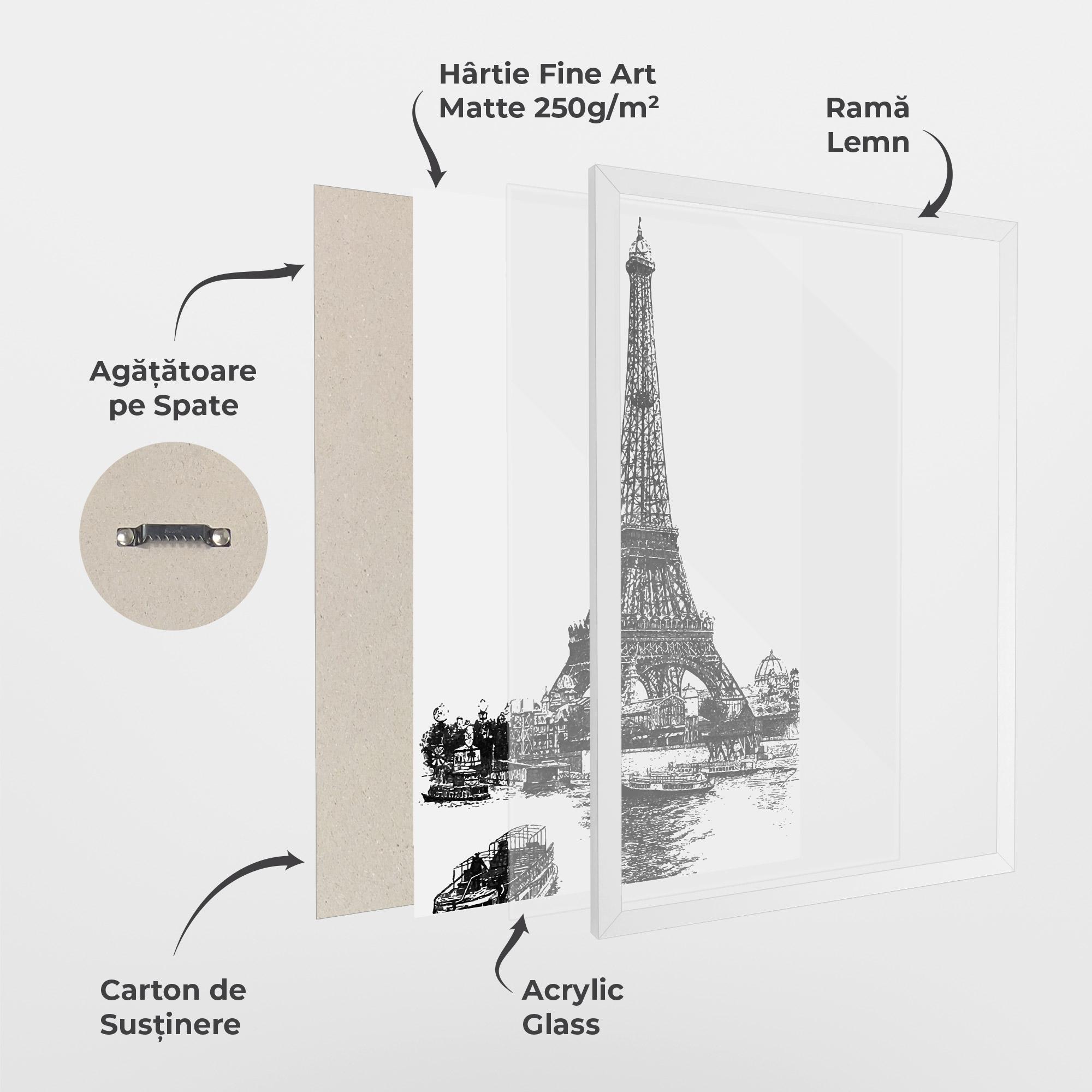 Poster Înrămat Eiffel Tower Drawing mockup 1