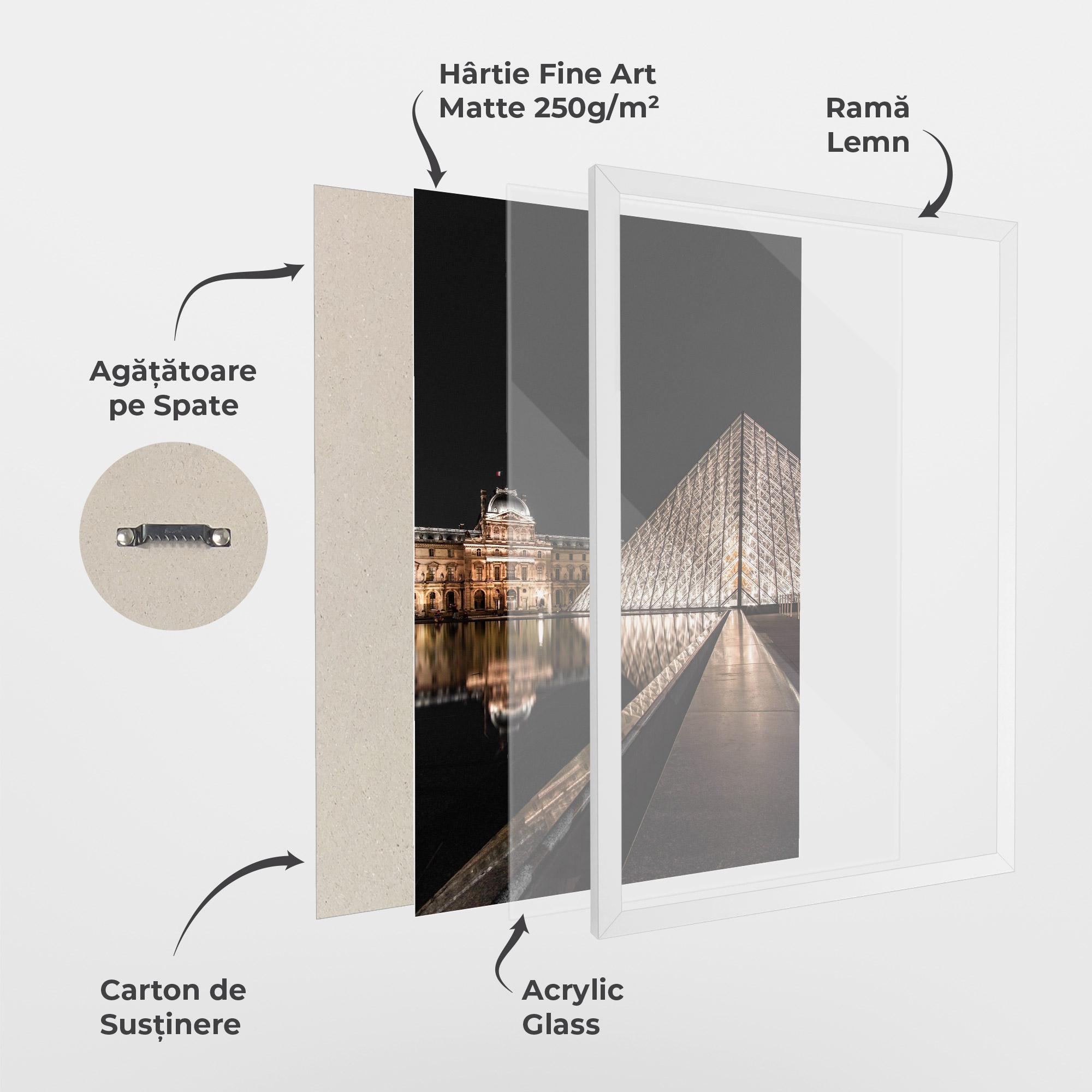 Poster Înrămat Louvre Night mockup 1