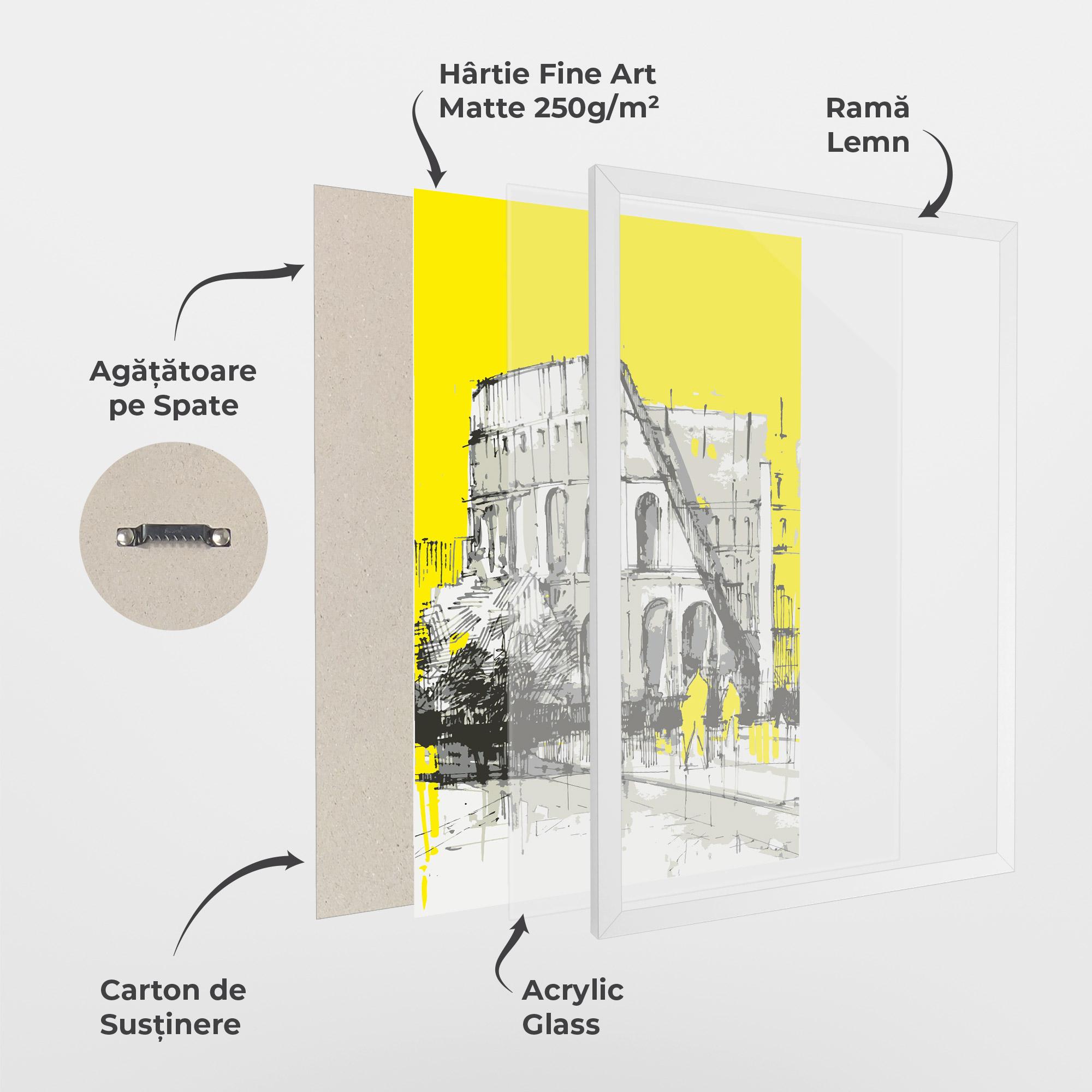 Poster Înrămat Yellow Colosseum mockup 1