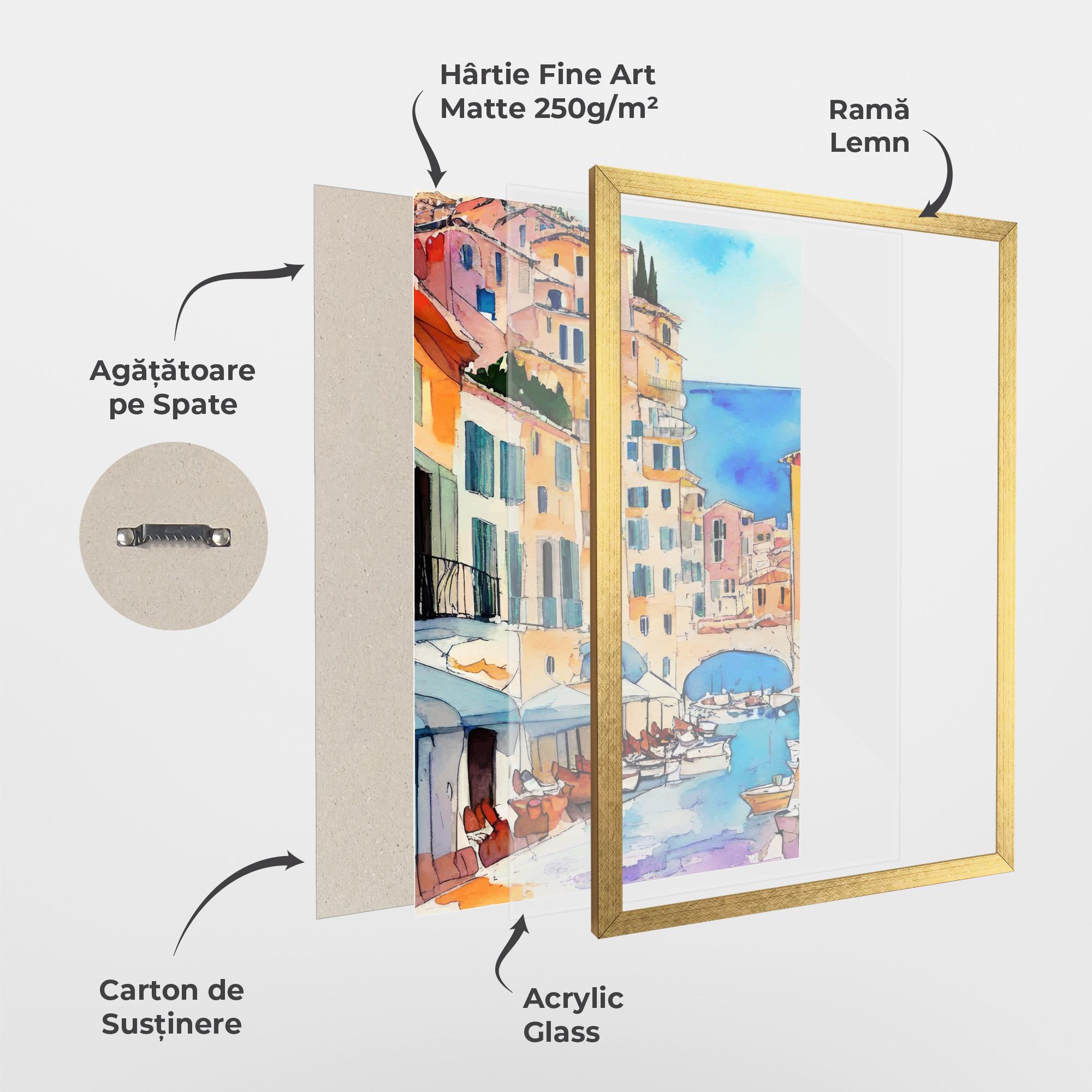 Poster Înrămat France Watercolor mockup 1