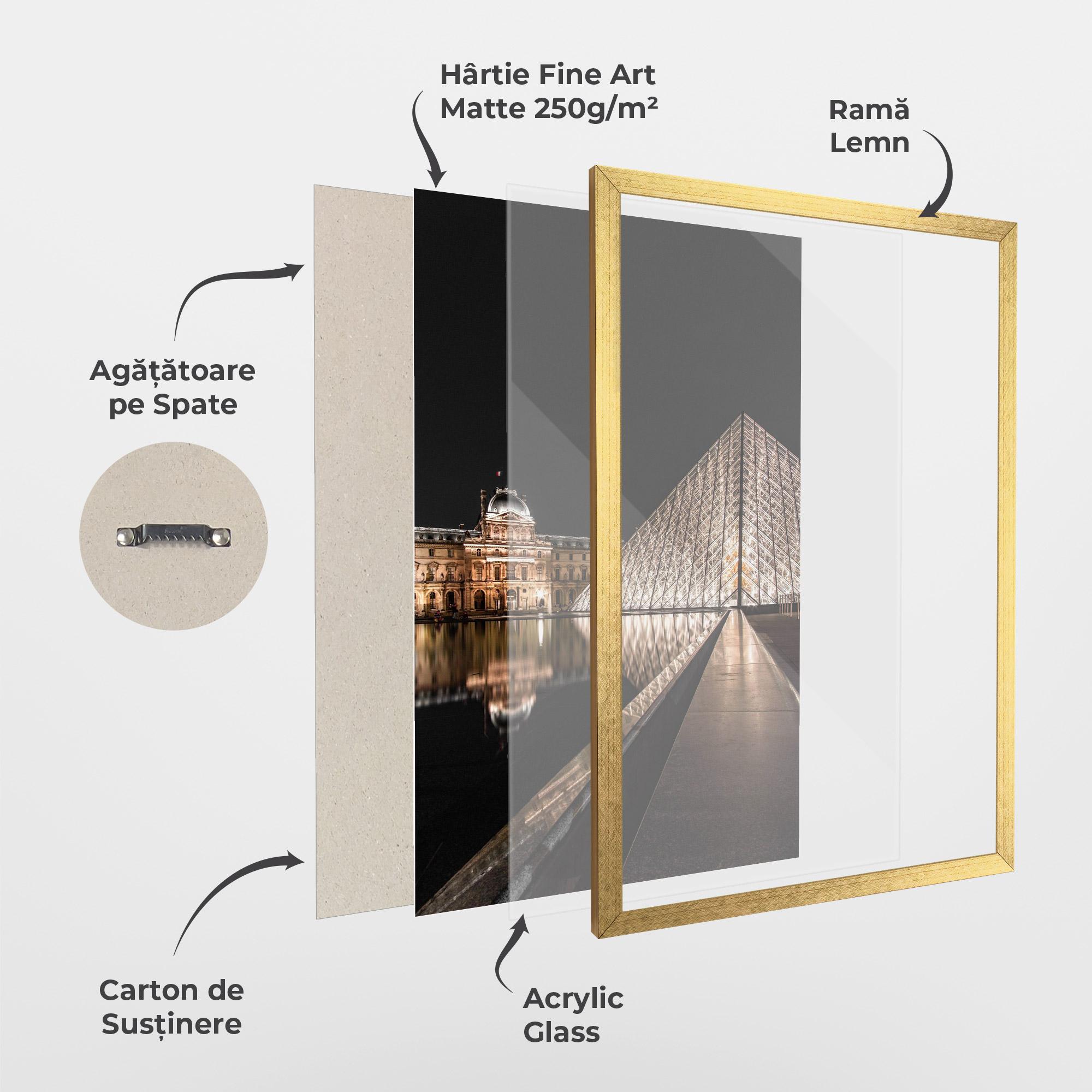 Poster Înrămat Louvre Night mockup 1
