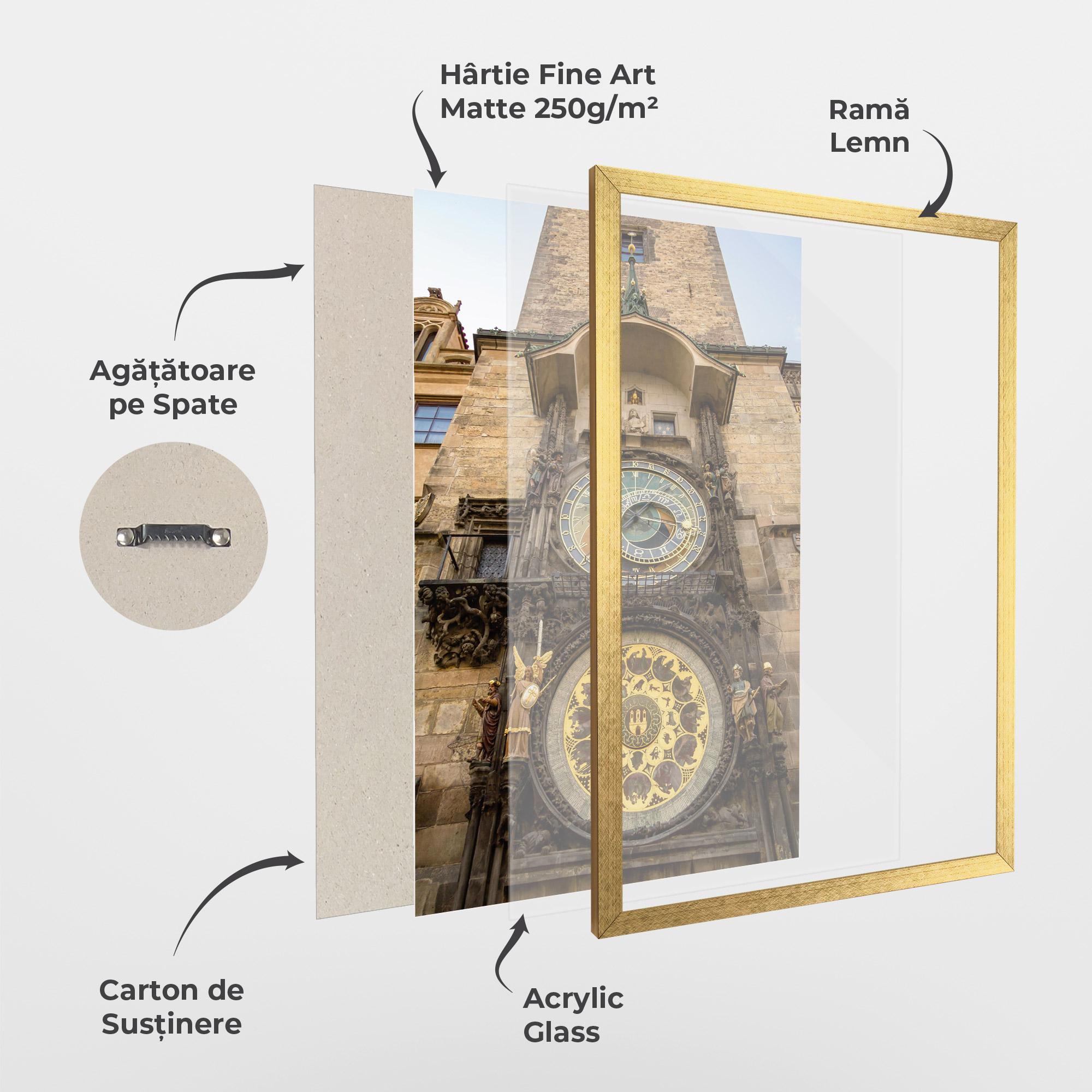 Poster Înrămat Prague Clock mockup 1