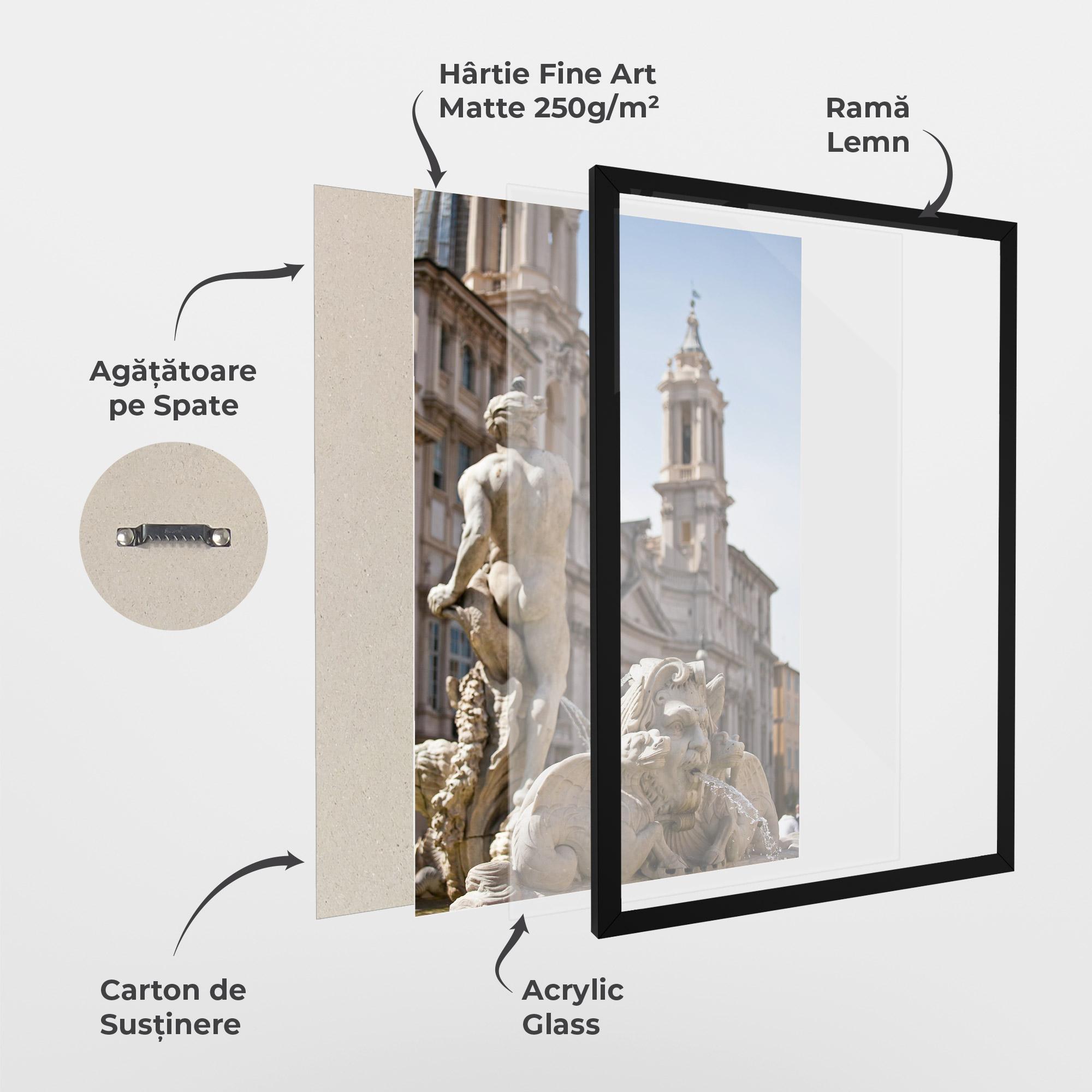 Poster Înrămat Baroque Statue Italy mockup 1