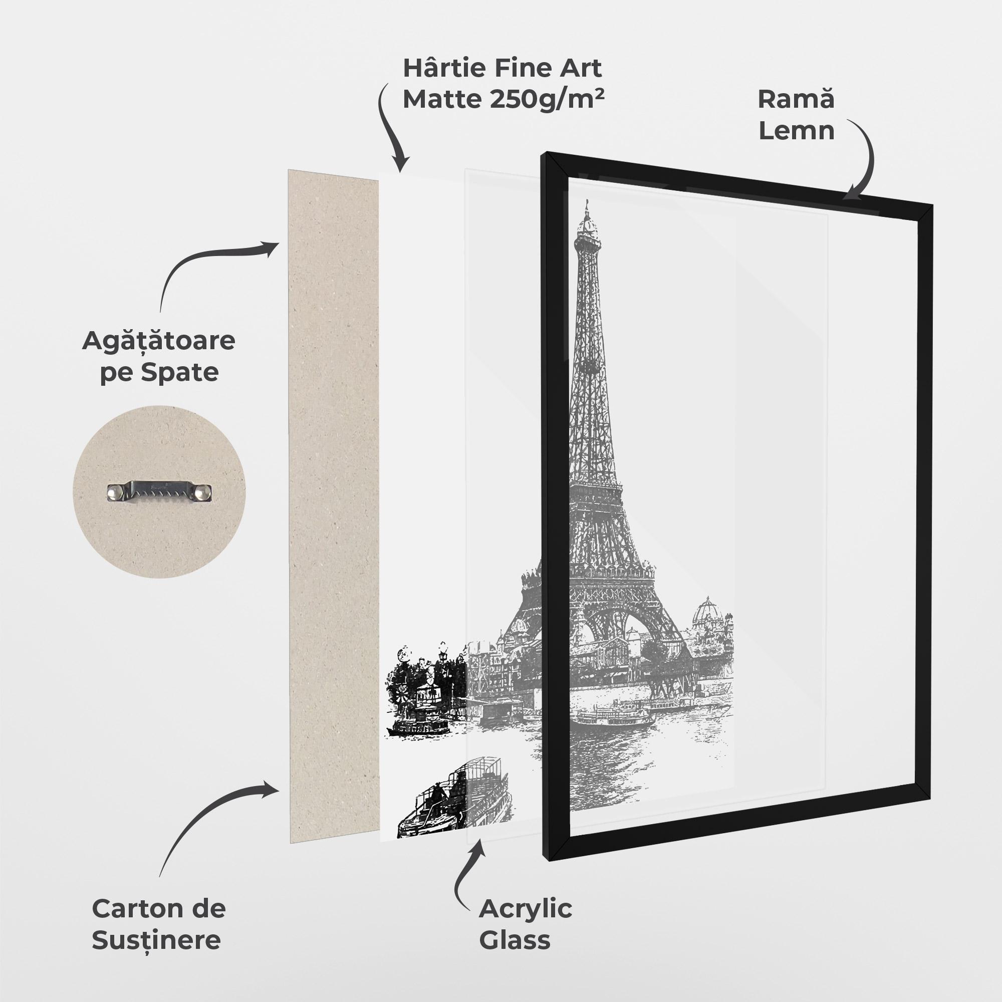 Poster Înrămat Eiffel Tower Drawing mockup 1