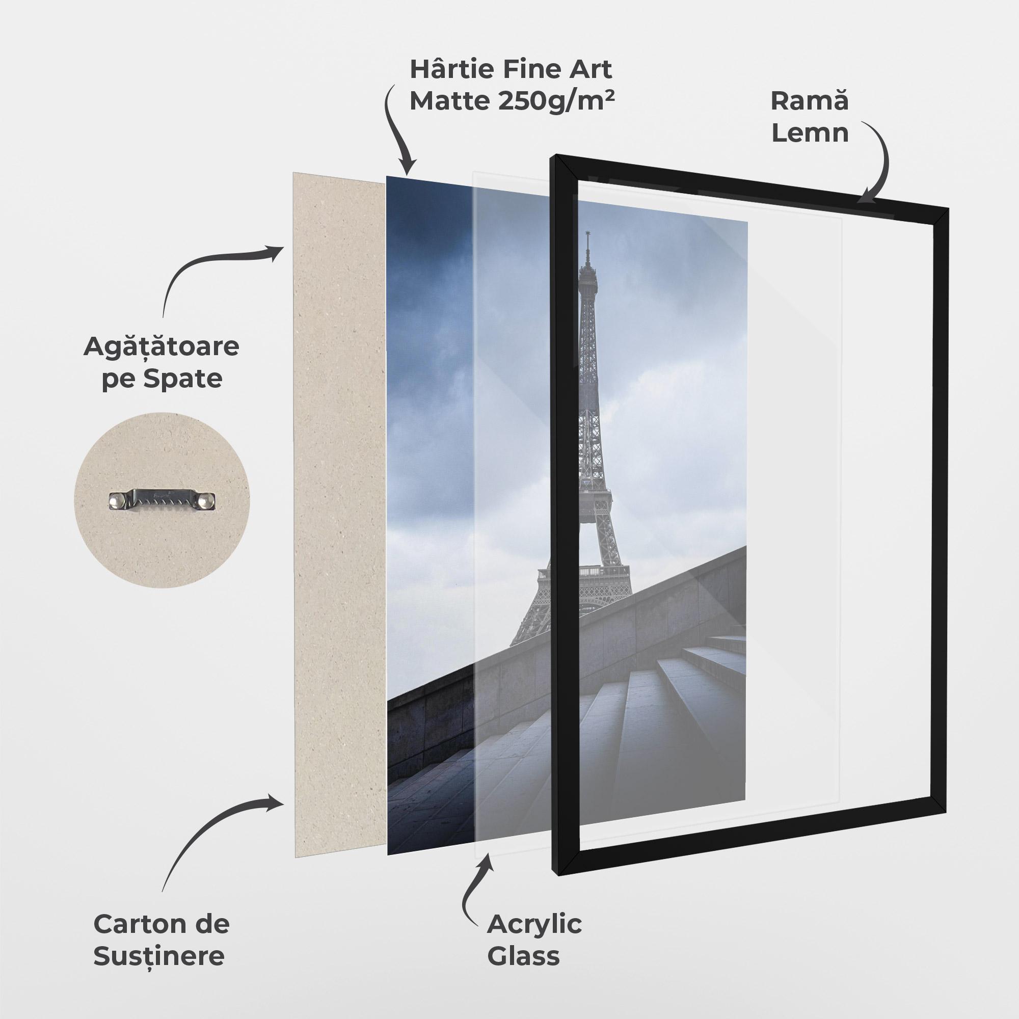 Poster Înrămat Eiffel Tower Stairs mockup 1