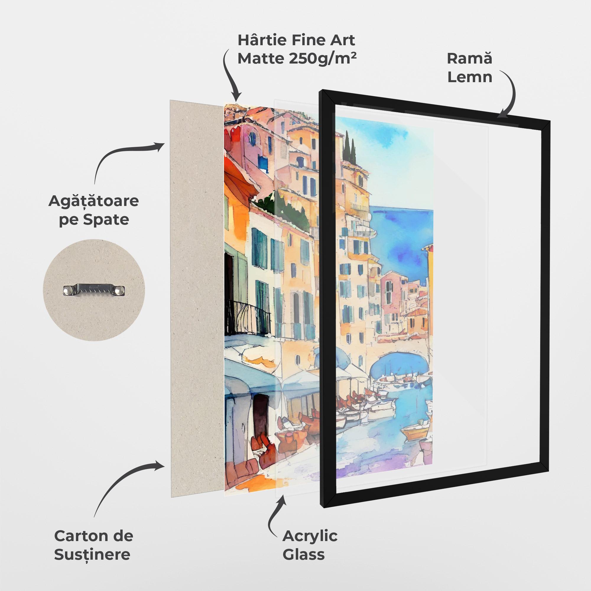 Poster Înrămat France Watercolor mockup 1