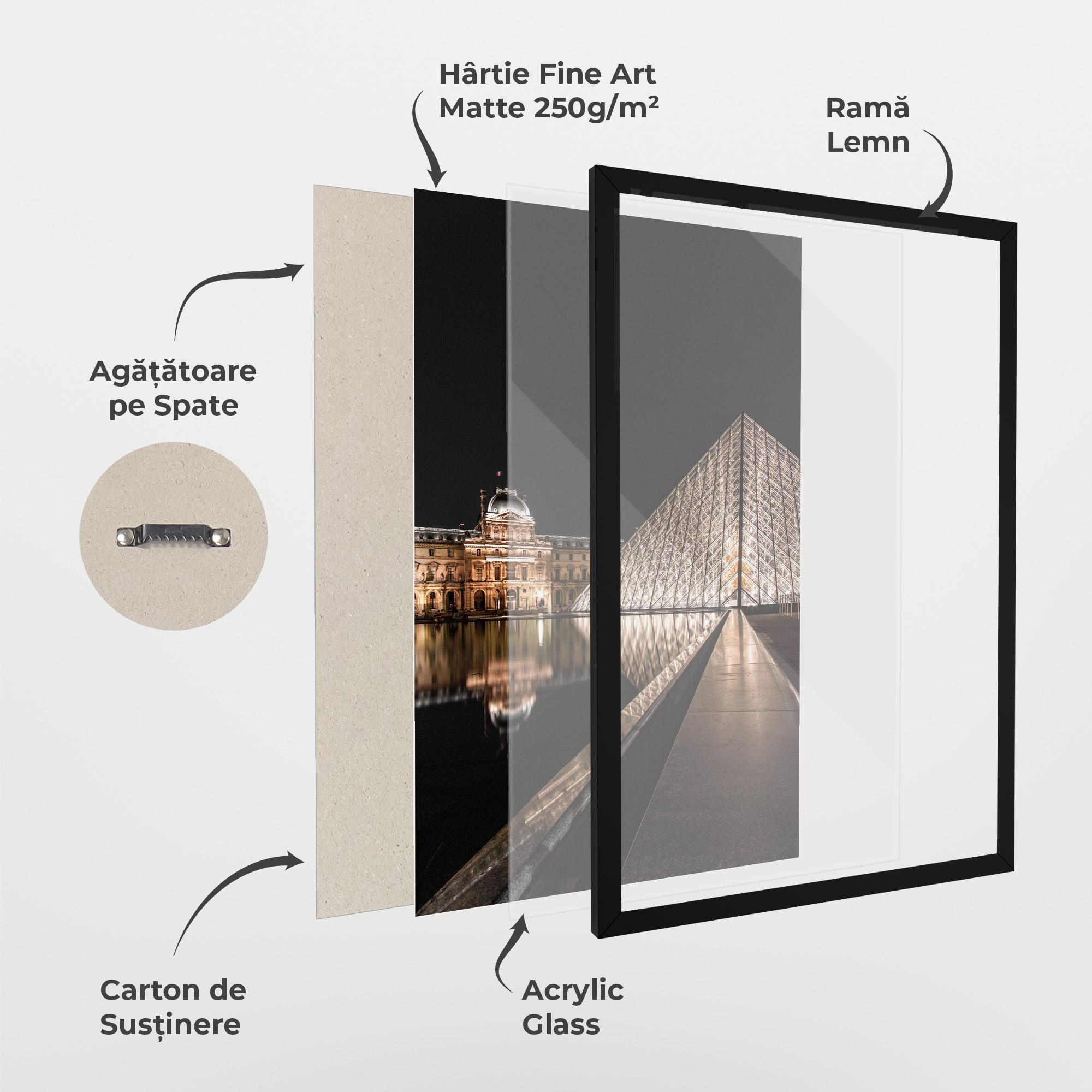 Poster Înrămat Louvre Night mockup 1