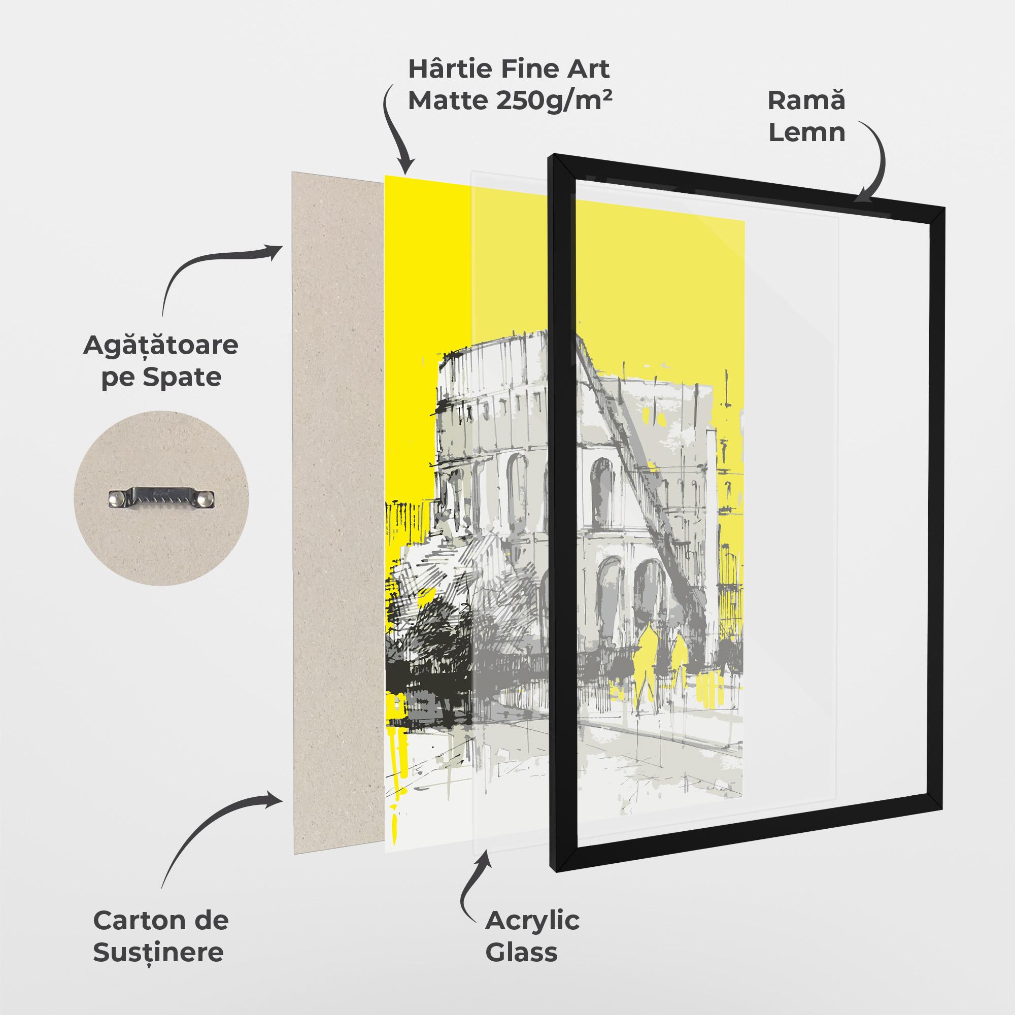 Poster Înrămat Yellow Colosseum mockup 1