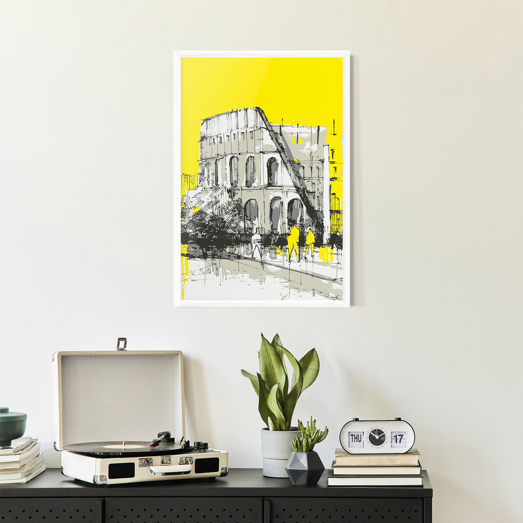 Poster Înrămat Yellow Colosseum mockup 2