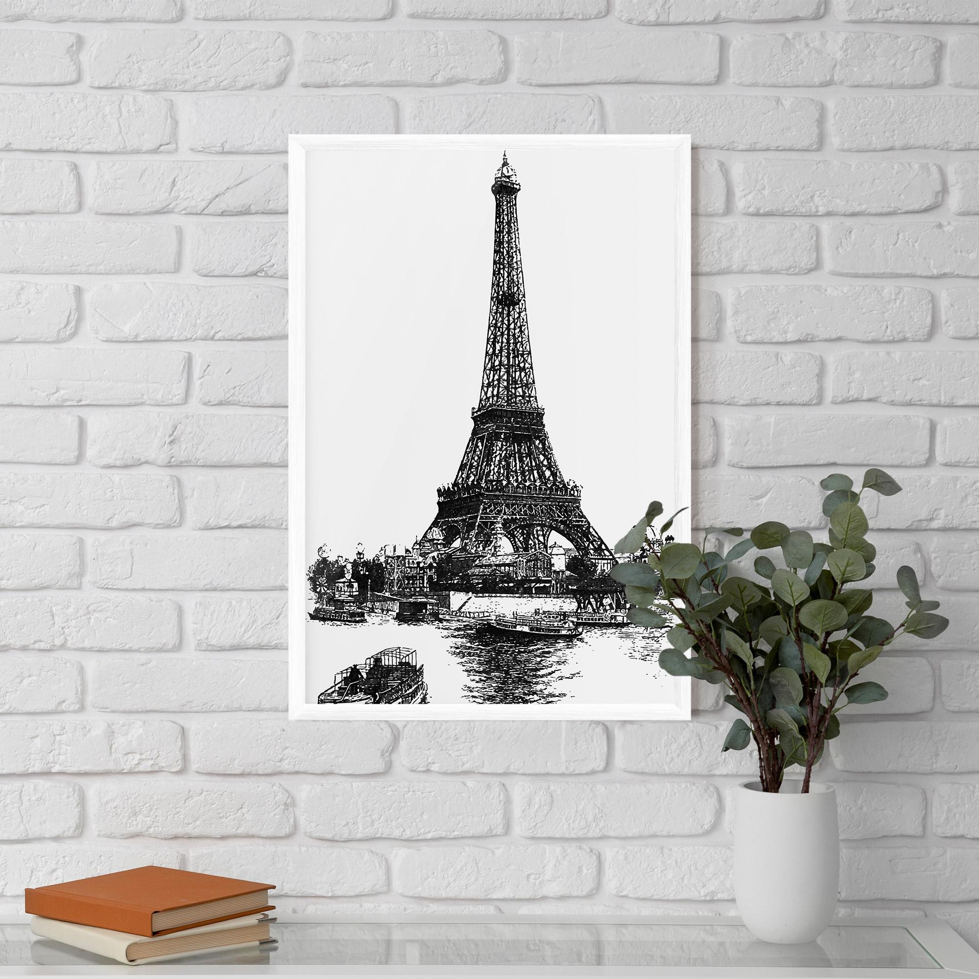 Poster Înrămat Eiffel Tower Drawing mockup 5