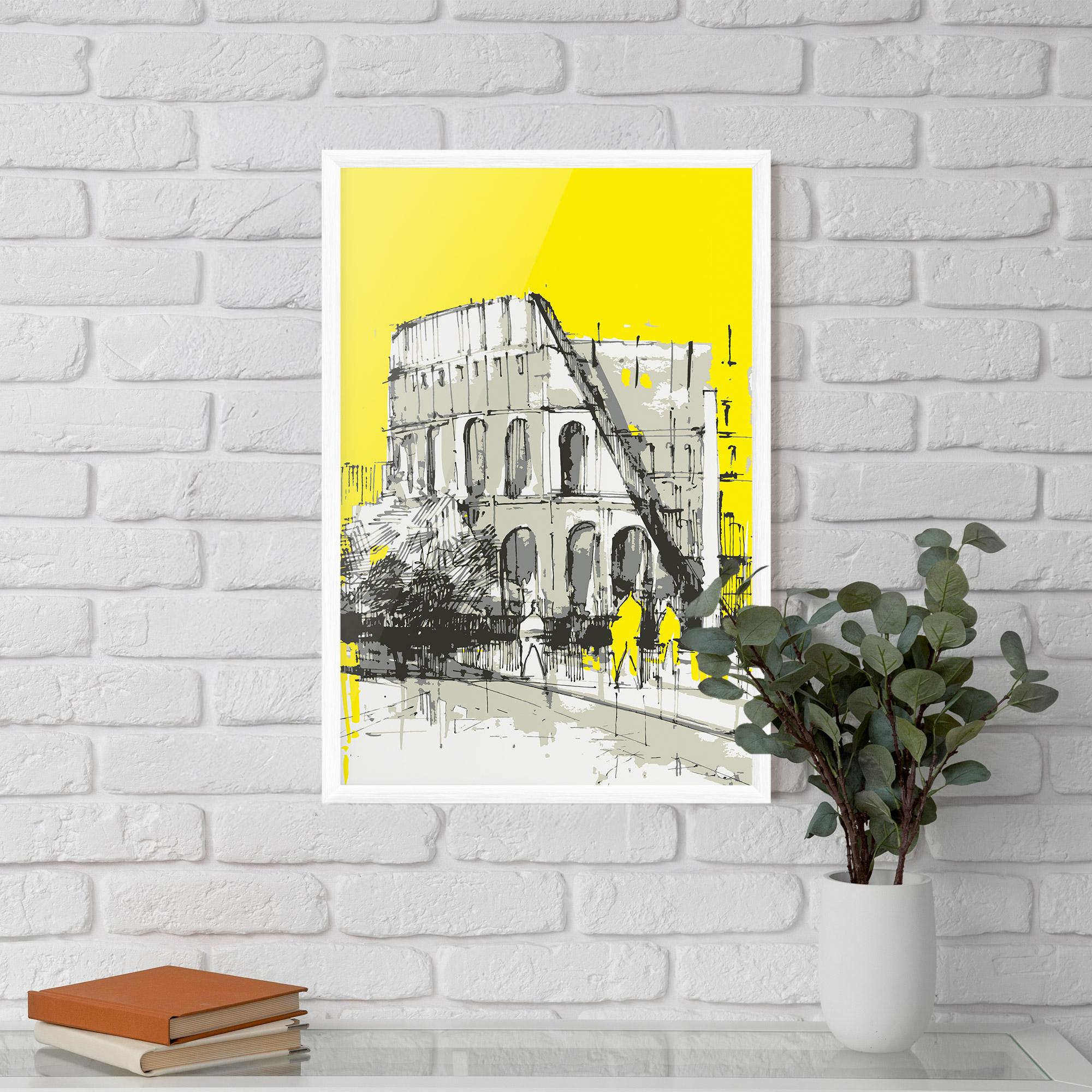 Poster Înrămat Yellow Colosseum mockup 5