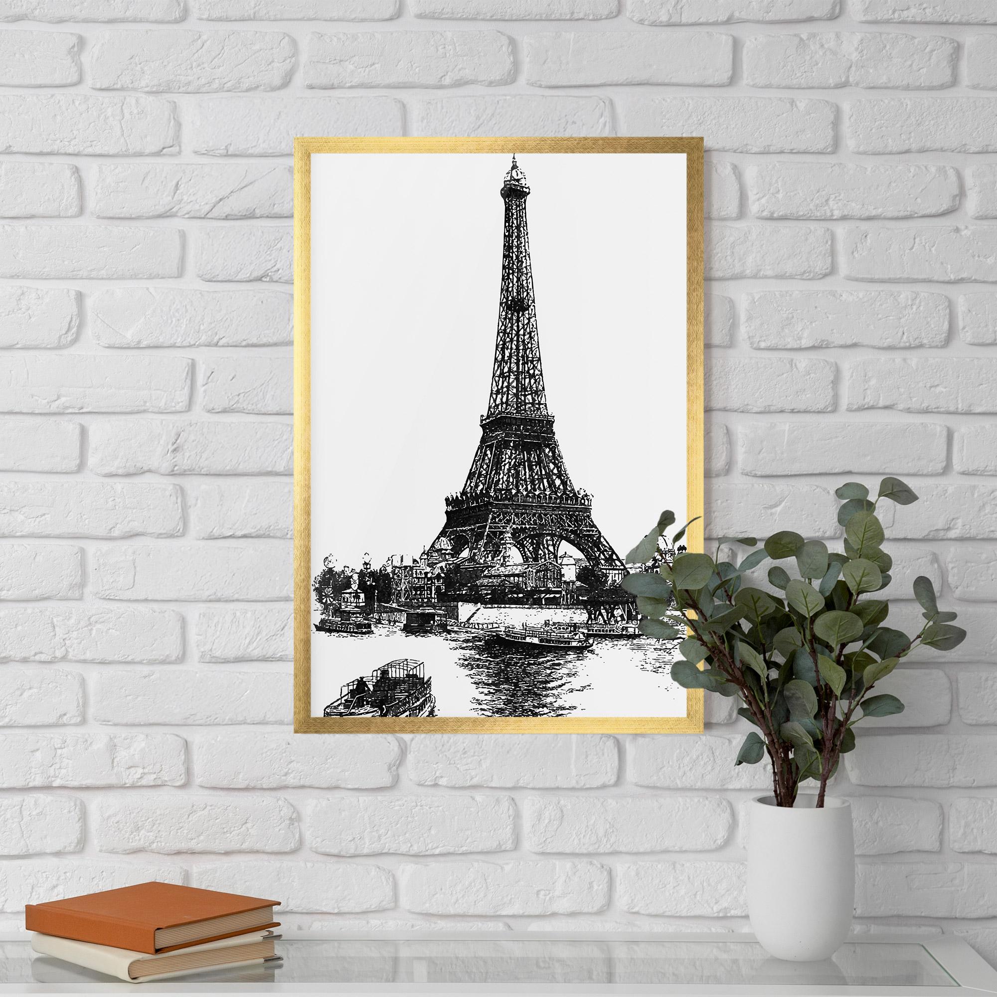 Poster Înrămat Eiffel Tower Drawing mockup 5