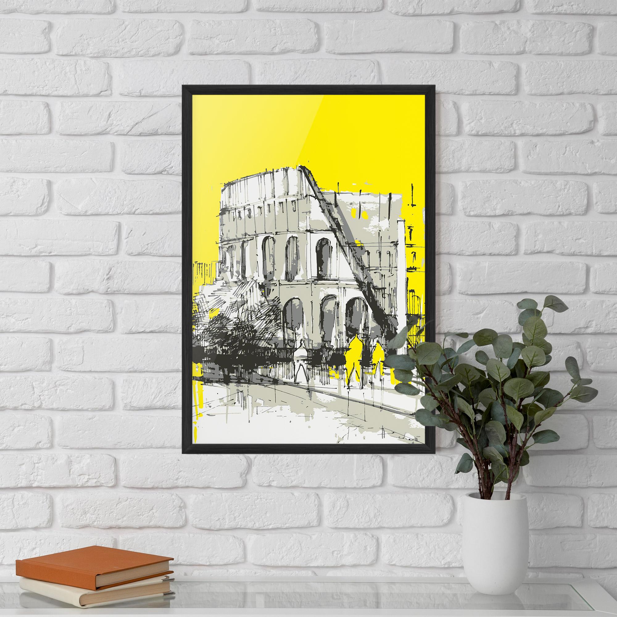 Poster Înrămat Yellow Colosseum mockup 5