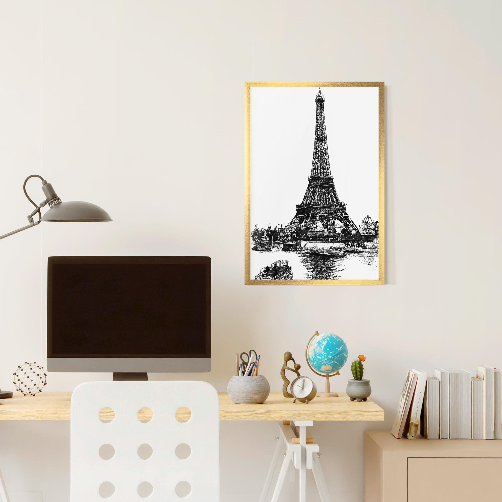 Poster Înrămat Eiffel Tower Drawing mockup 6