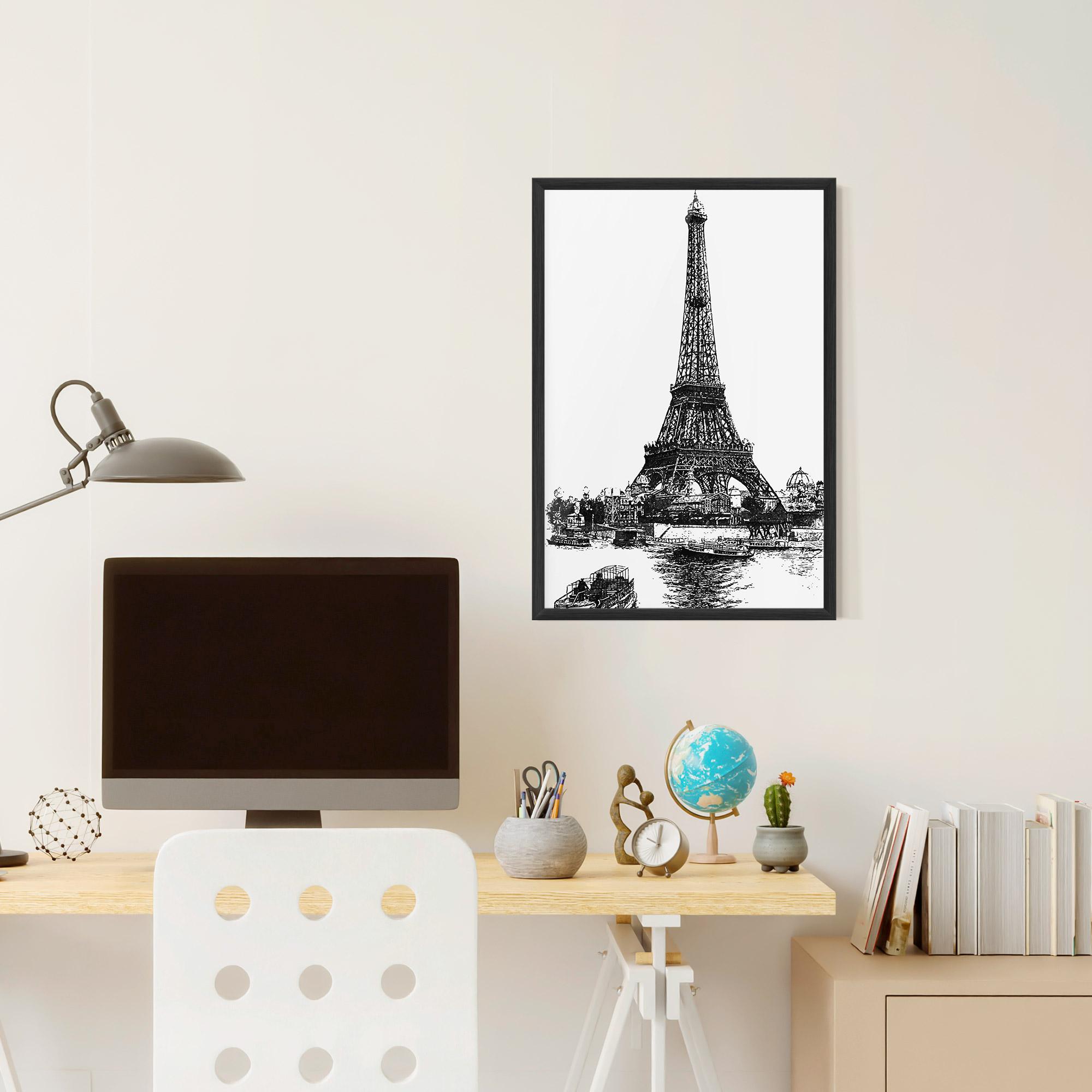 Poster Înrămat Eiffel Tower Drawing mockup 6