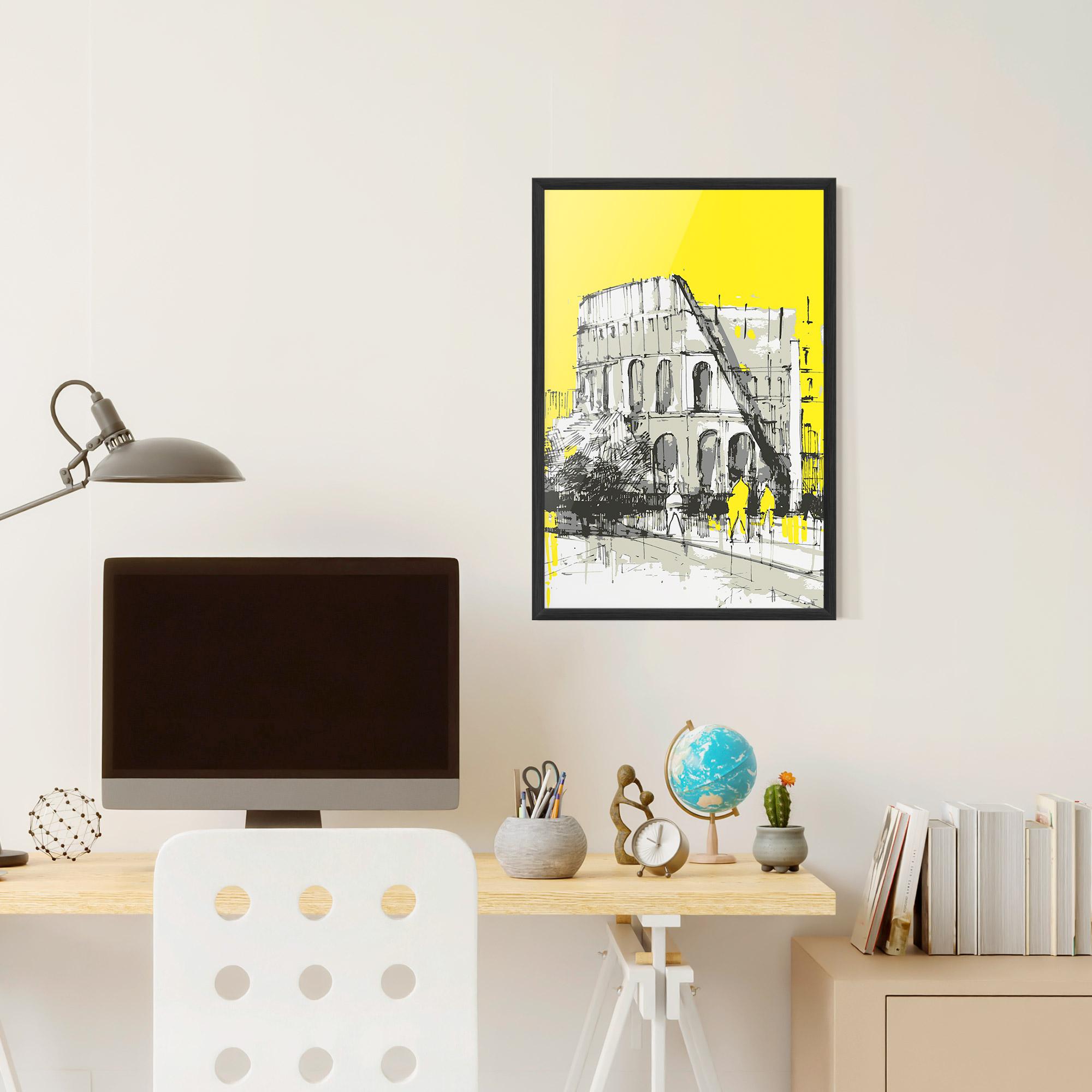 Poster Înrămat Yellow Colosseum mockup 6