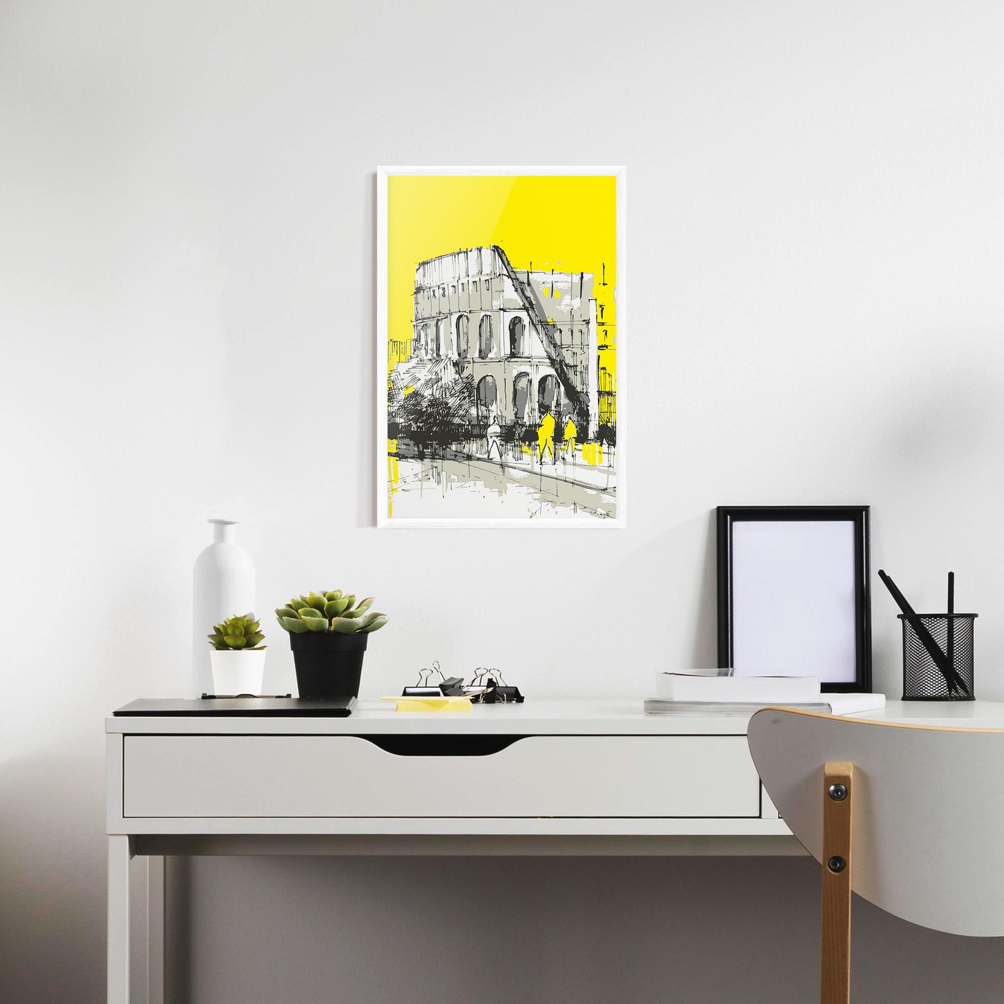 Poster Înrămat Yellow Colosseum mockup 7
