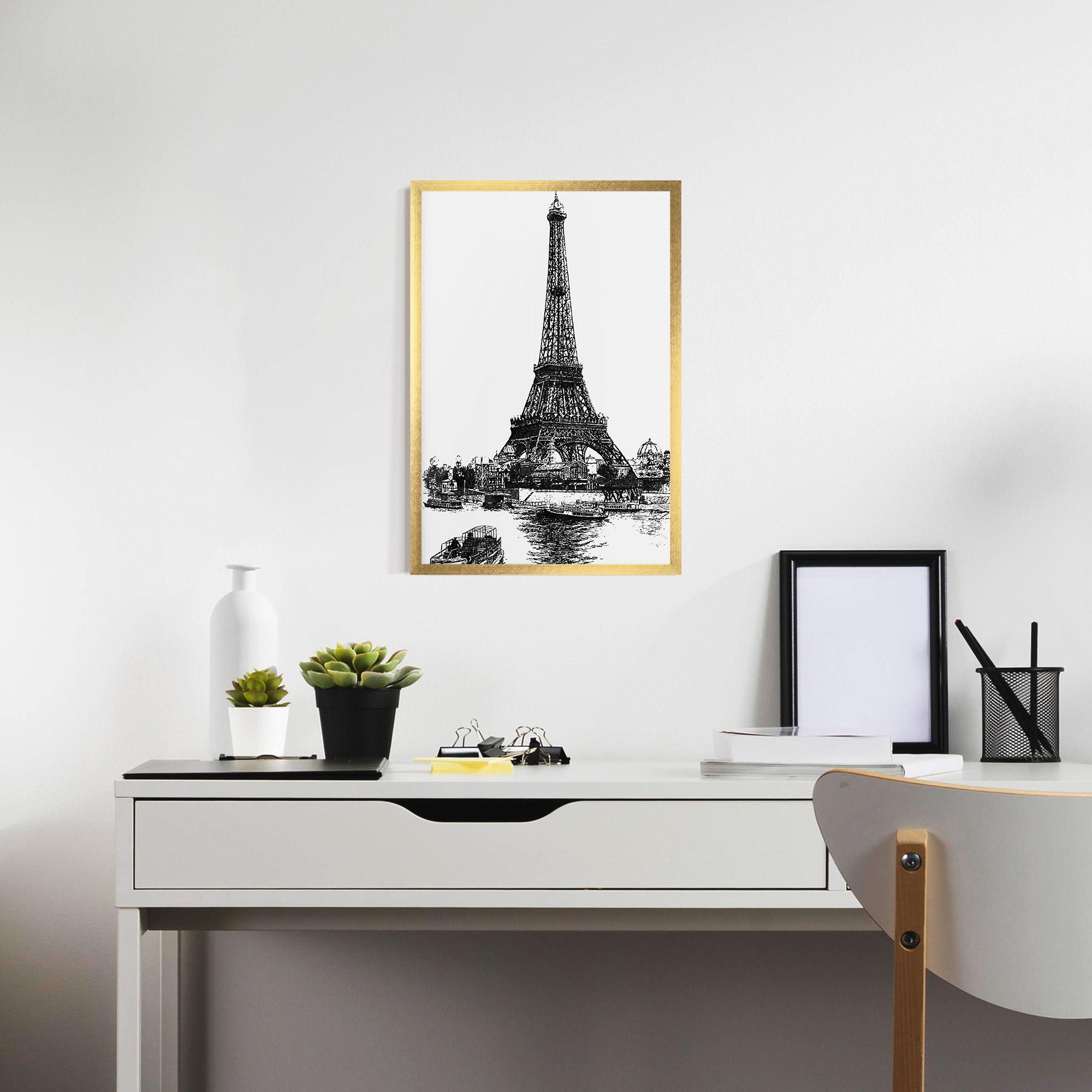 Poster Înrămat Eiffel Tower Drawing mockup 7