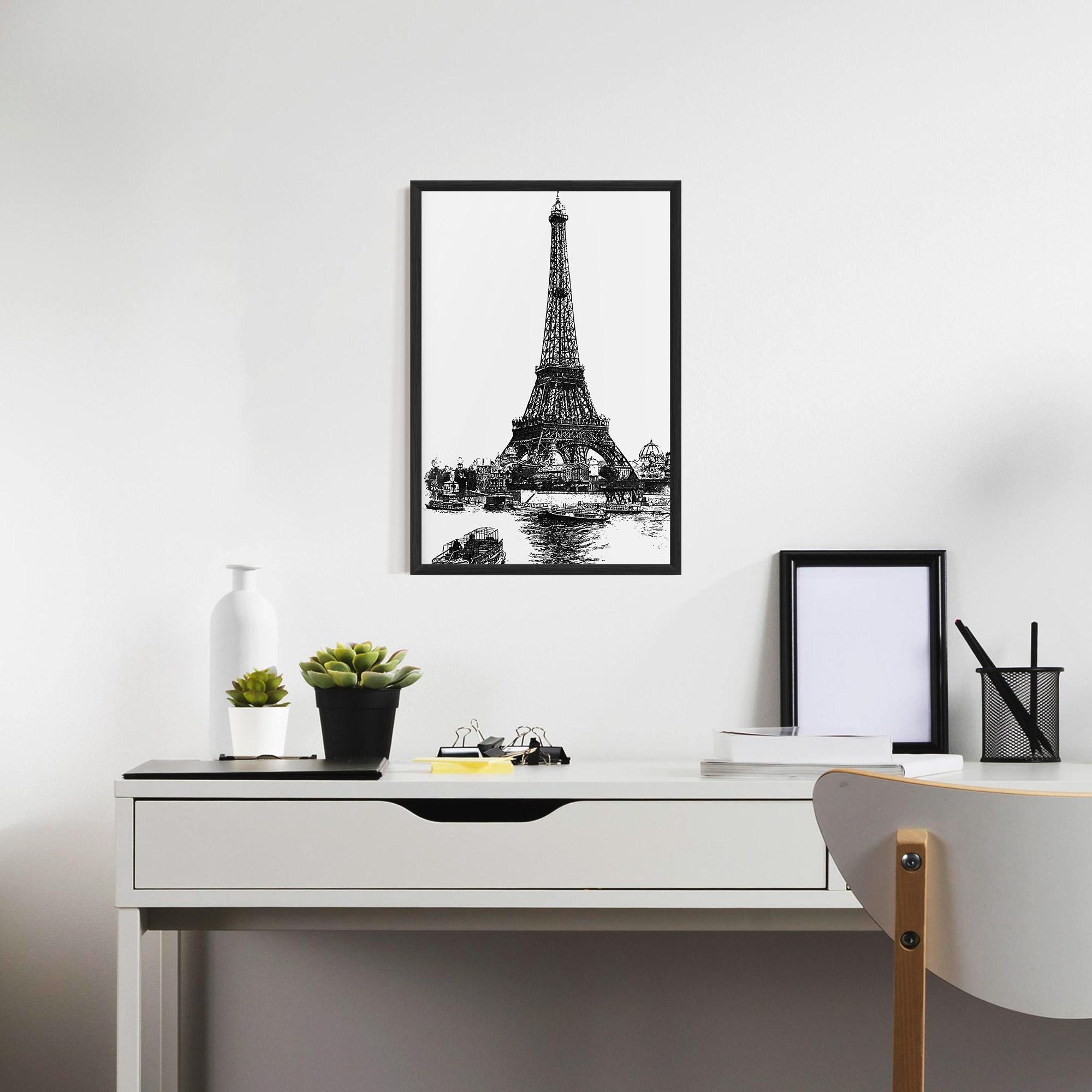 Poster Înrămat Eiffel Tower Drawing mockup 7