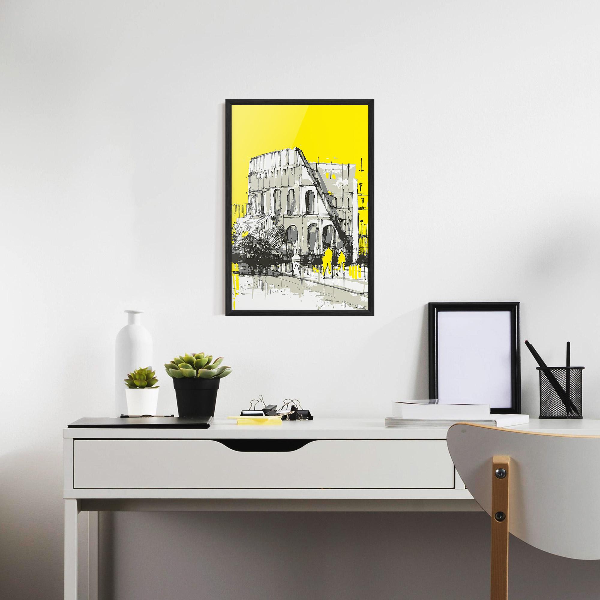 Poster Înrămat Yellow Colosseum mockup 7