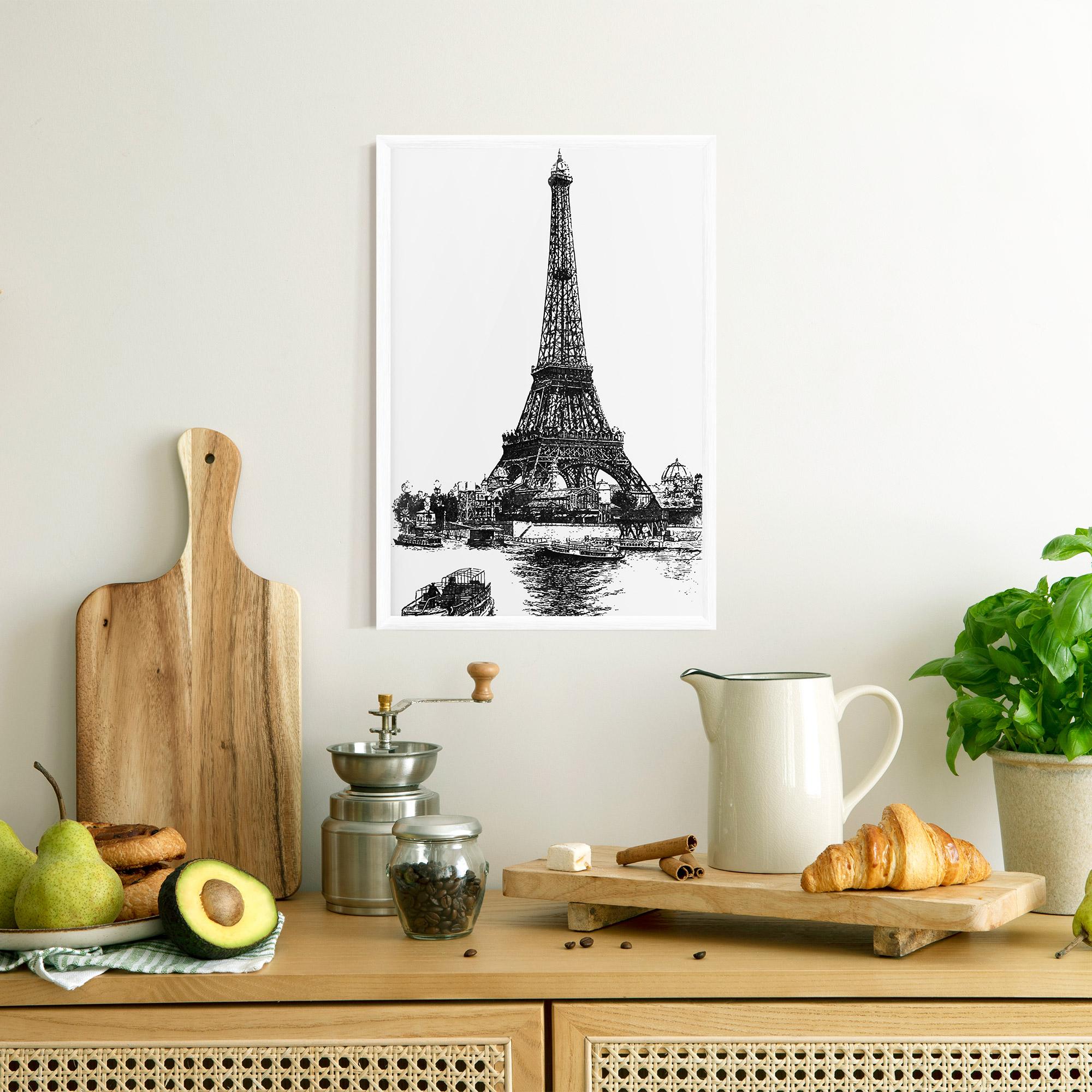 Poster Înrămat Eiffel Tower Drawing mockup 8