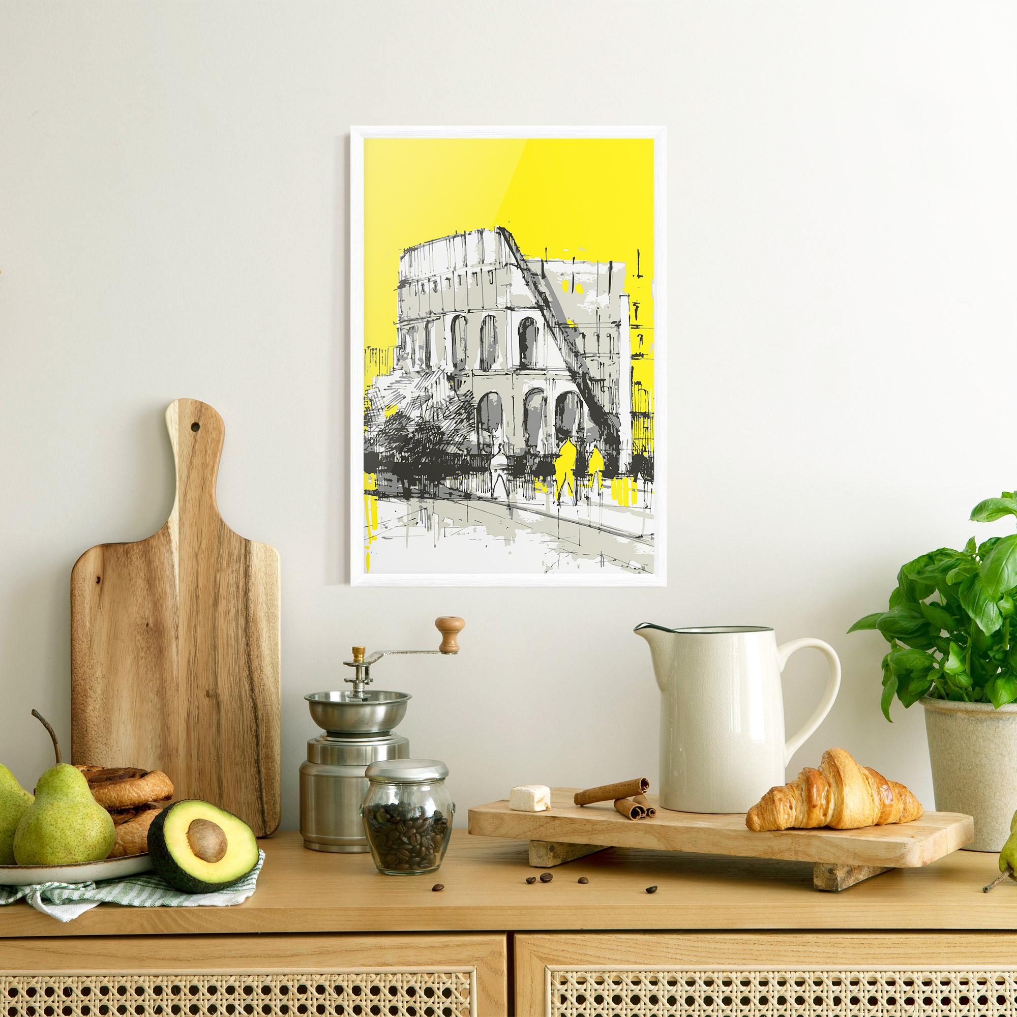 Poster Înrămat Yellow Colosseum mockup 8