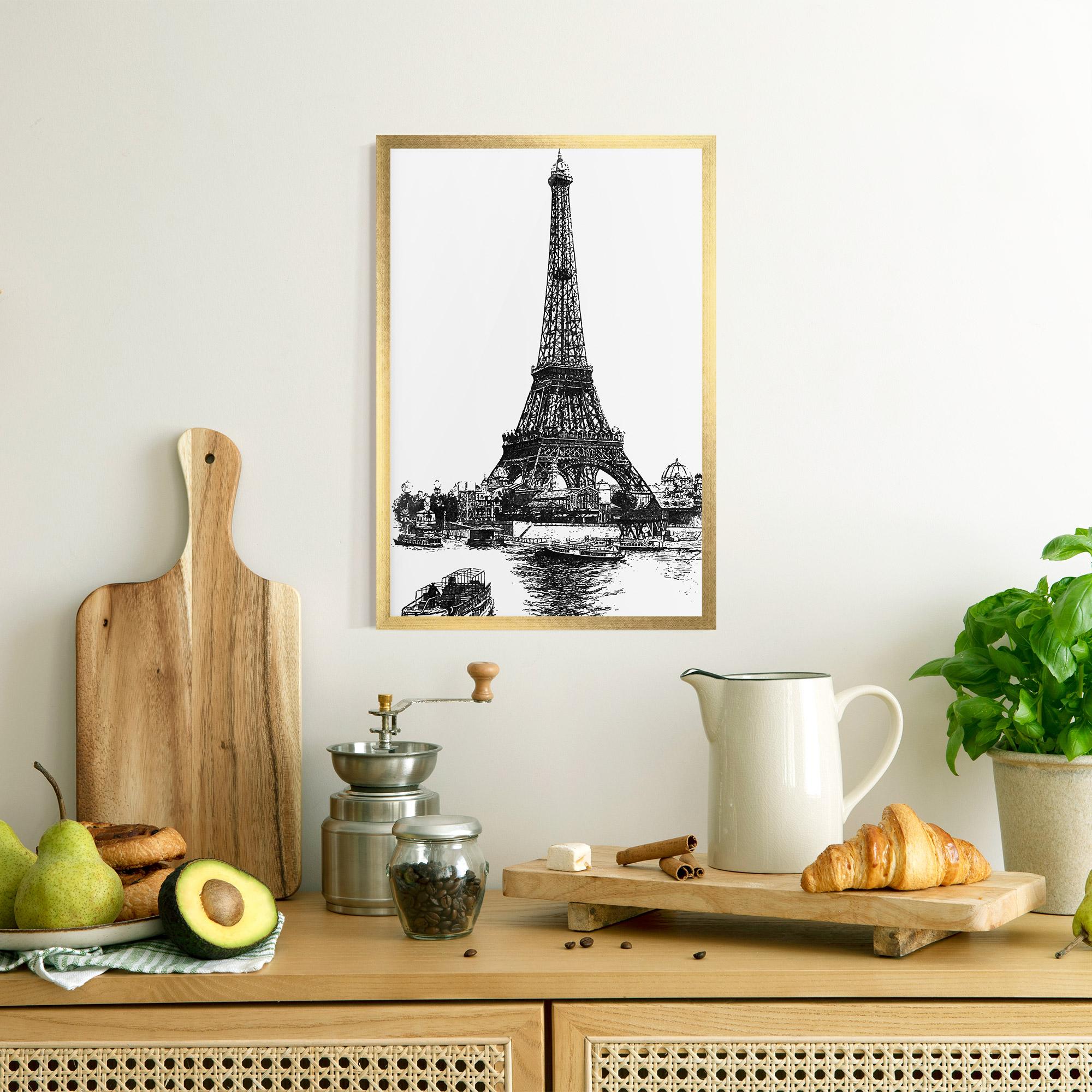 Poster Înrămat Eiffel Tower Drawing mockup 8